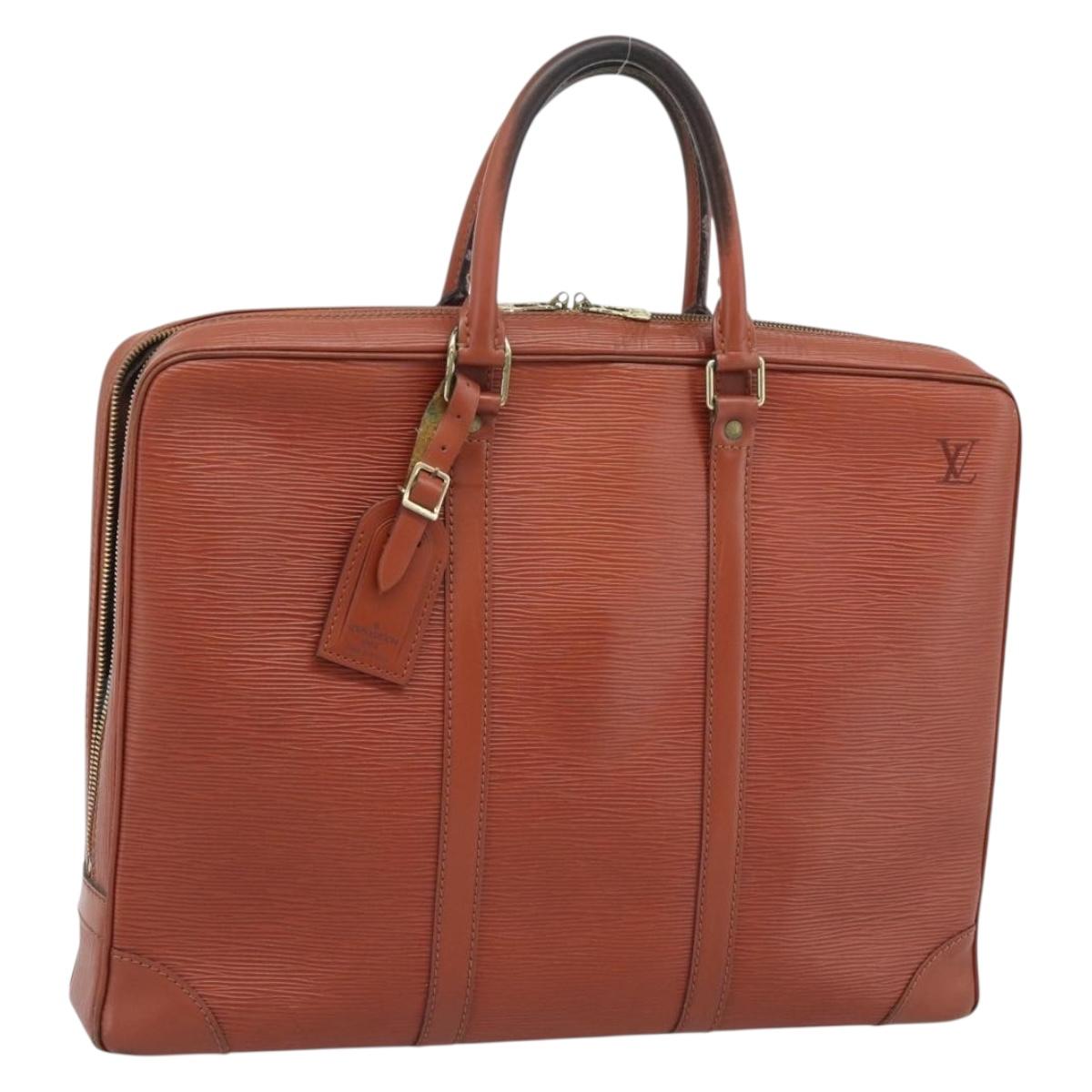 LOUIS VUITTON Epi Porte Documents Voyage Business Bag Brown M54478 Auth BA14123