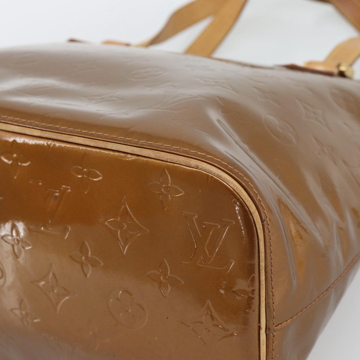 LOUIS VUITTON Monogram Vernis Houston Hand Bag Bronze M91122 LV Auth BA14124