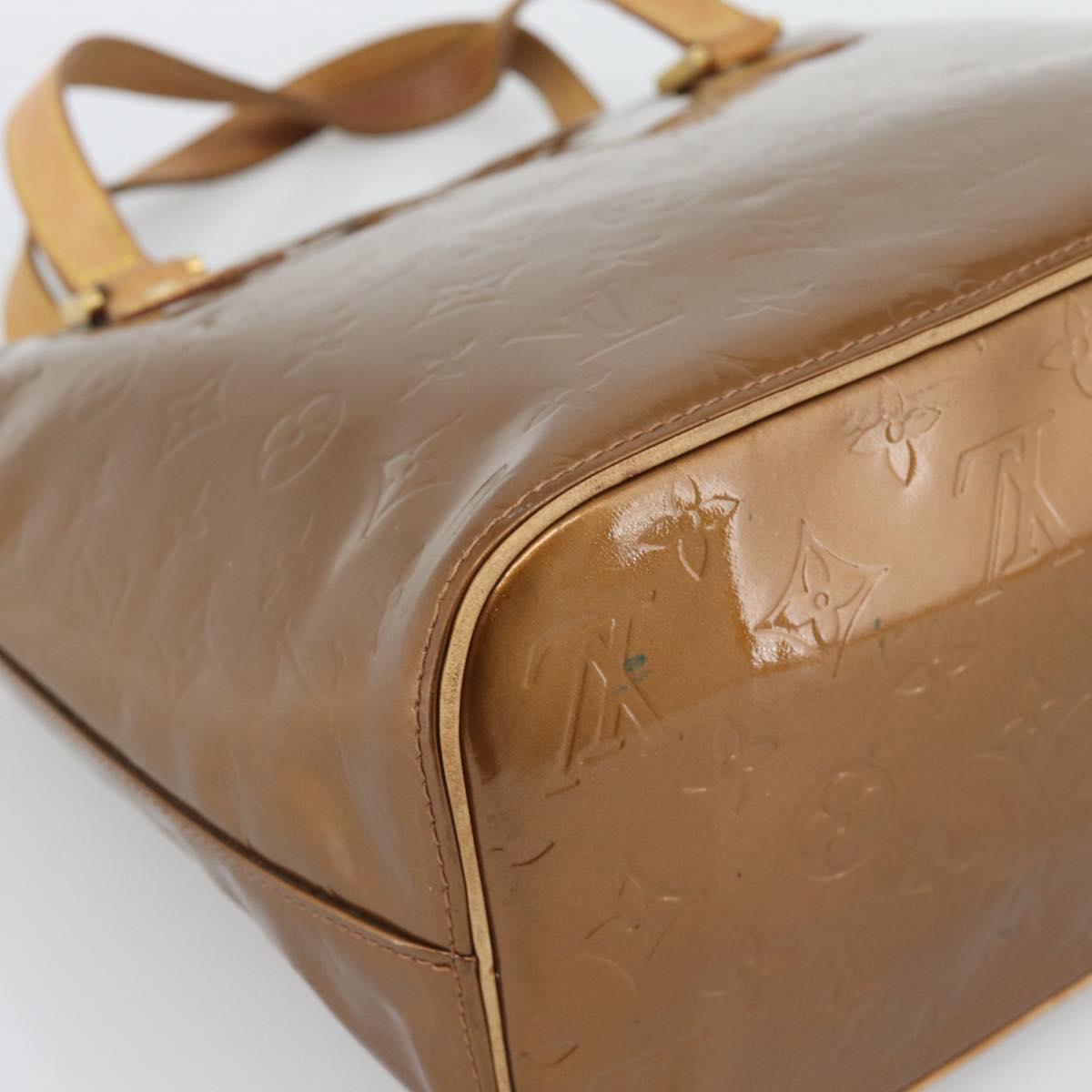 LOUIS VUITTON Monogram Vernis Houston Hand Bag Bronze M91122 LV Auth BA14124