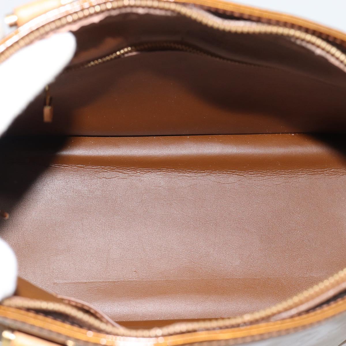 LOUIS VUITTON Monogram Vernis Houston Hand Bag Bronze M91122 LV Auth BA14124