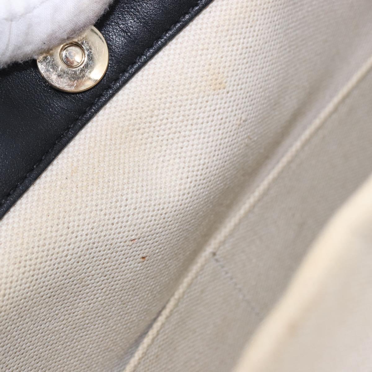 VALENTINO Tote Bag Canvas Ivory Gold Auth BA14128