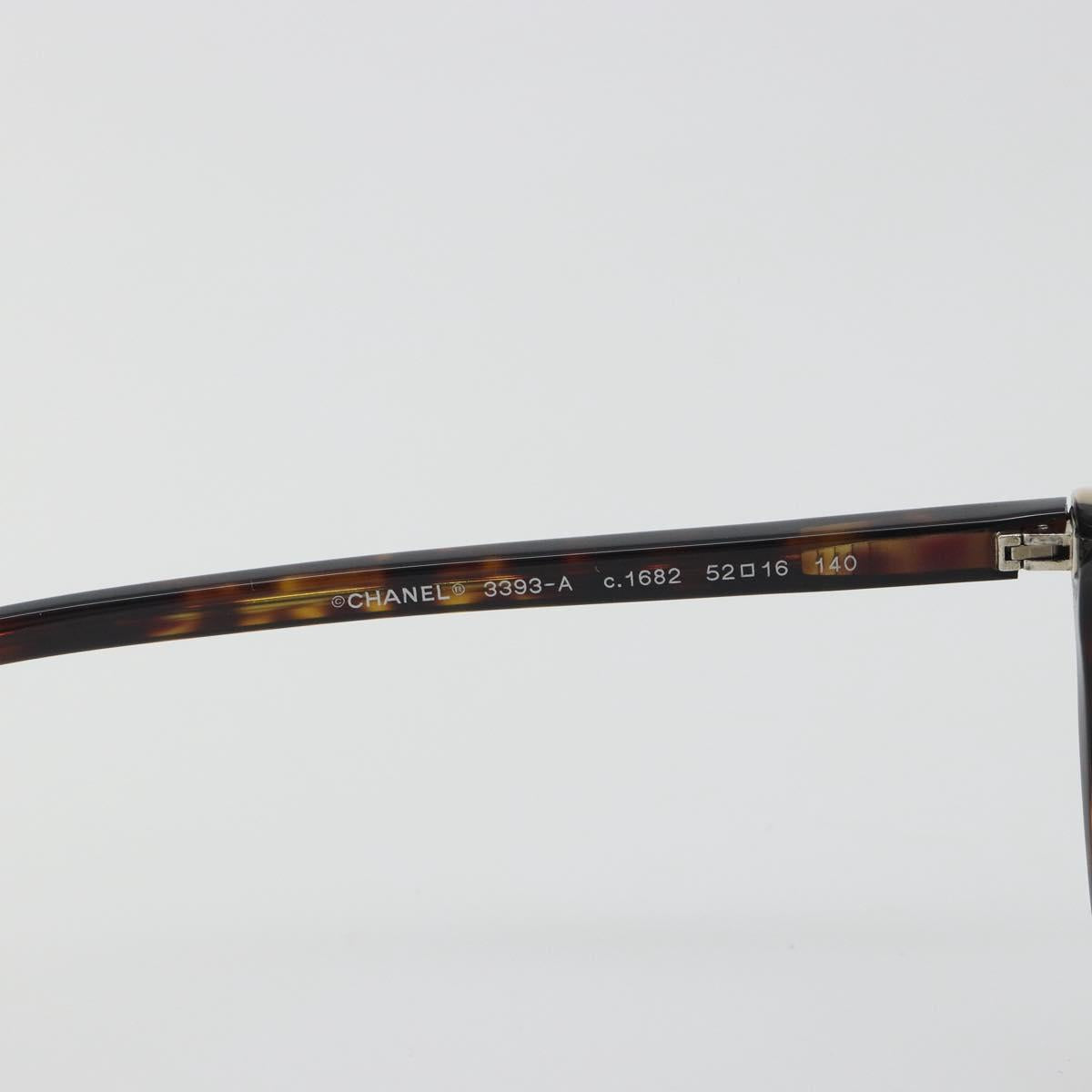 CHANEL Tortoise Pattern Sunglasses Plastic Brown CC Auth BA14129