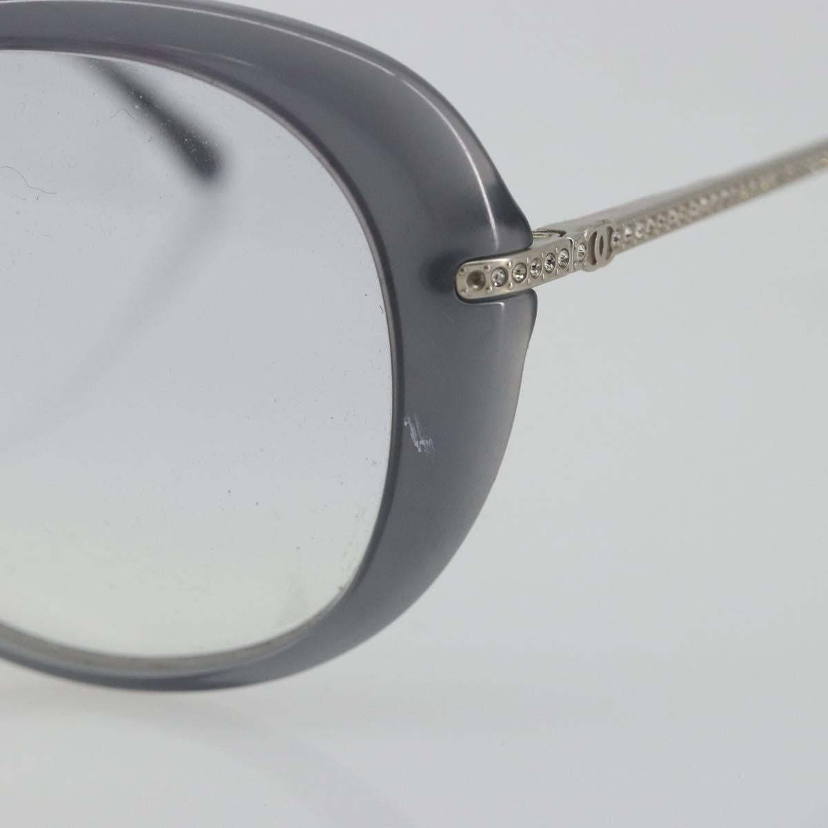 CHANEL Sunglasses Plastic Purple Silver CC Auth BA14139
