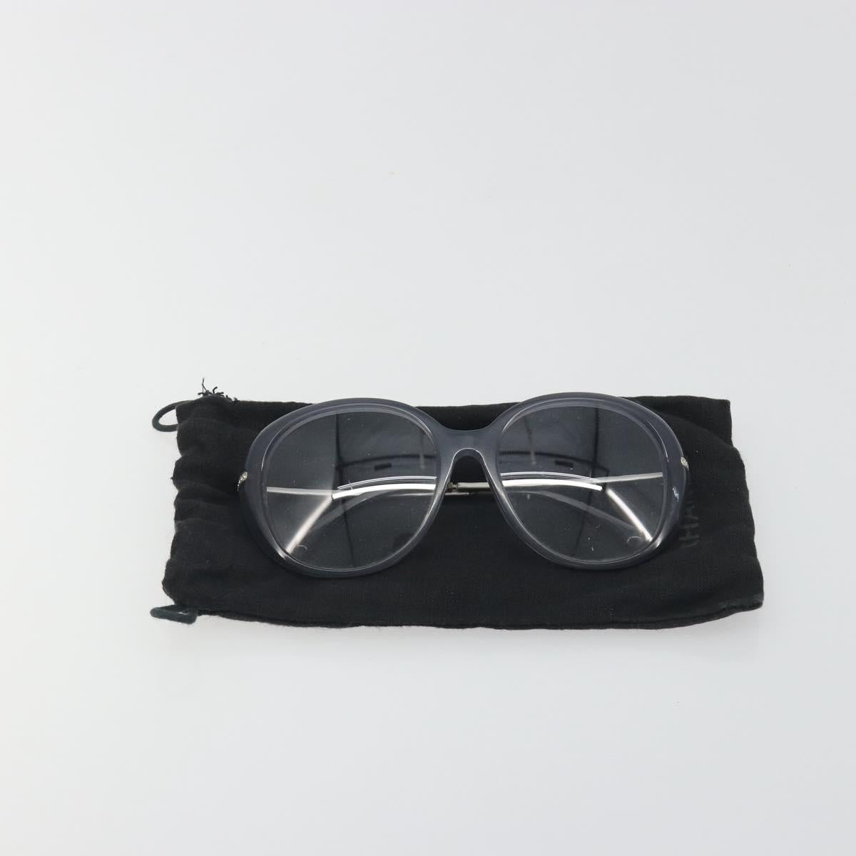 CHANEL Sunglasses Plastic Purple Silver CC Auth BA14139