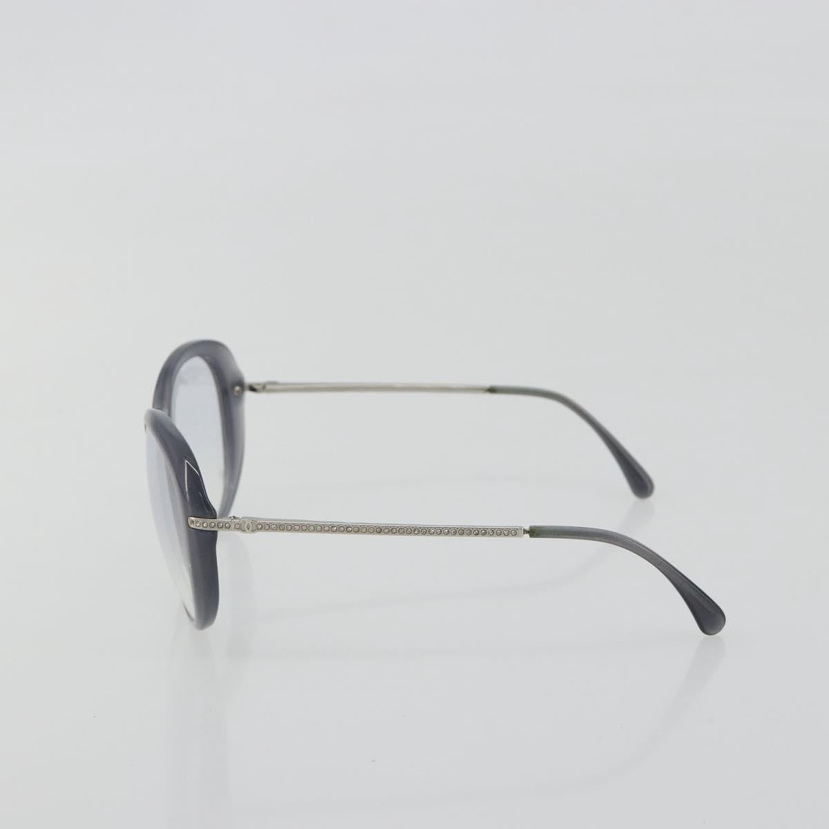 CHANEL Sunglasses Plastic Purple Silver CC Auth BA14139