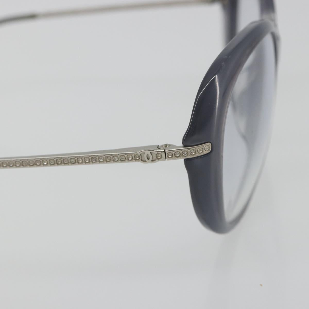 CHANEL Sunglasses Plastic Purple Silver CC Auth BA14139