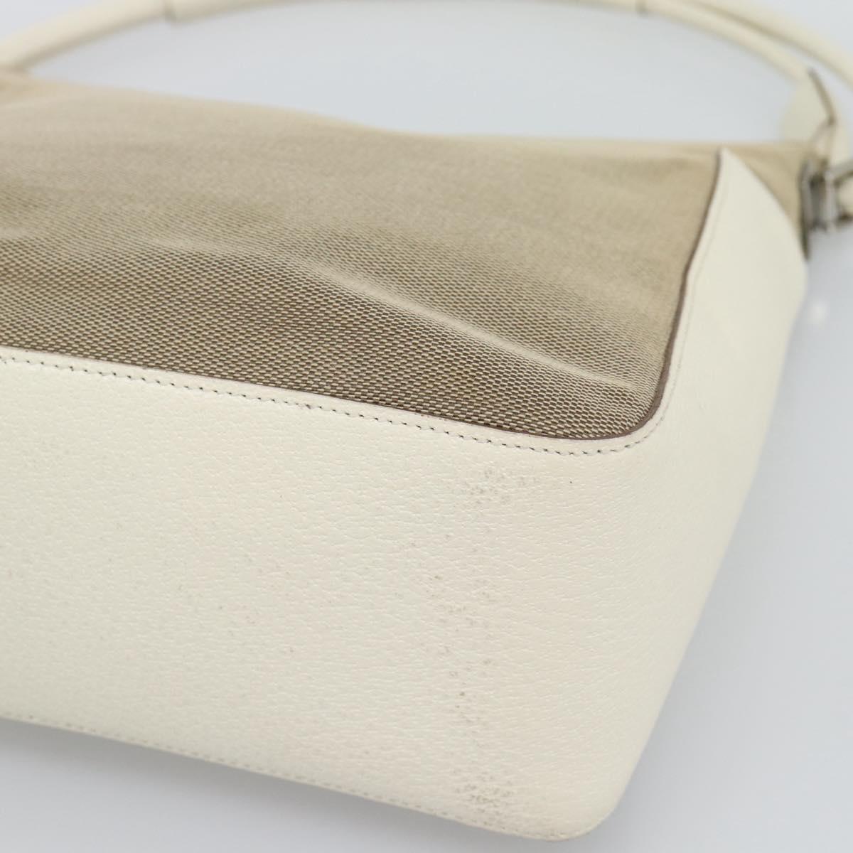 GUCCI GG Canvas Shoulder Bag Beige Silver 001 3766 Auth BA14143