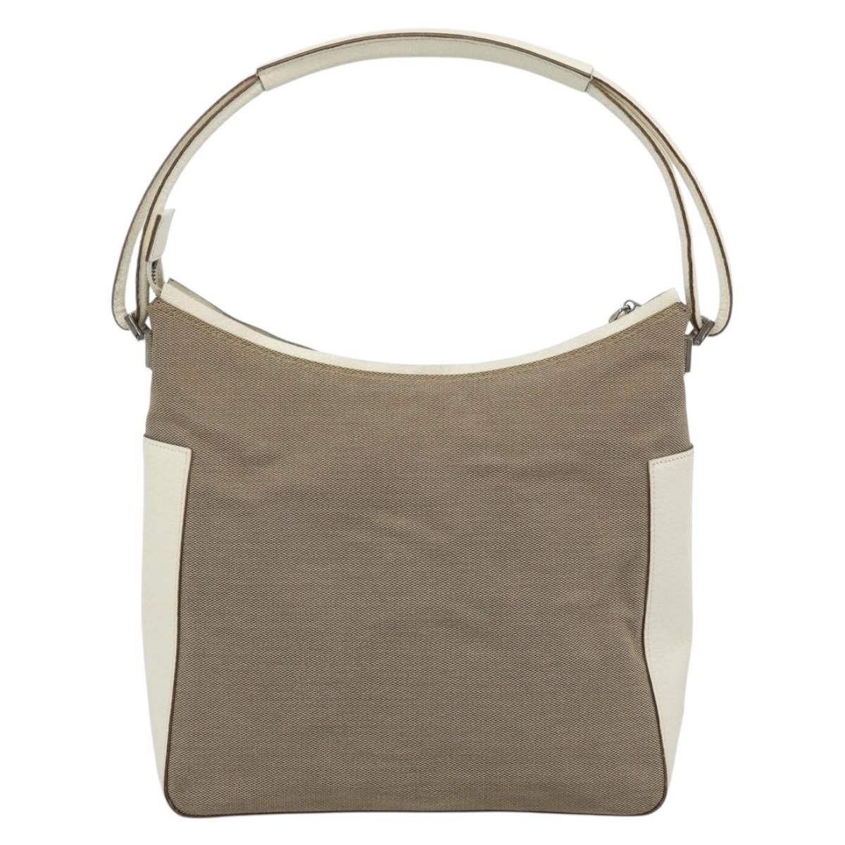 GUCCI GG Canvas Shoulder Bag Beige Silver 001 3766 Auth BA14143