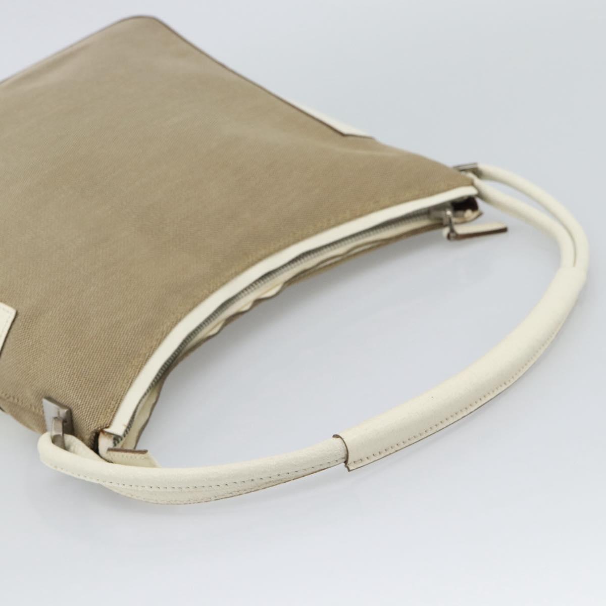 GUCCI GG Canvas Shoulder Bag Beige Silver 001 3766 Auth BA14143