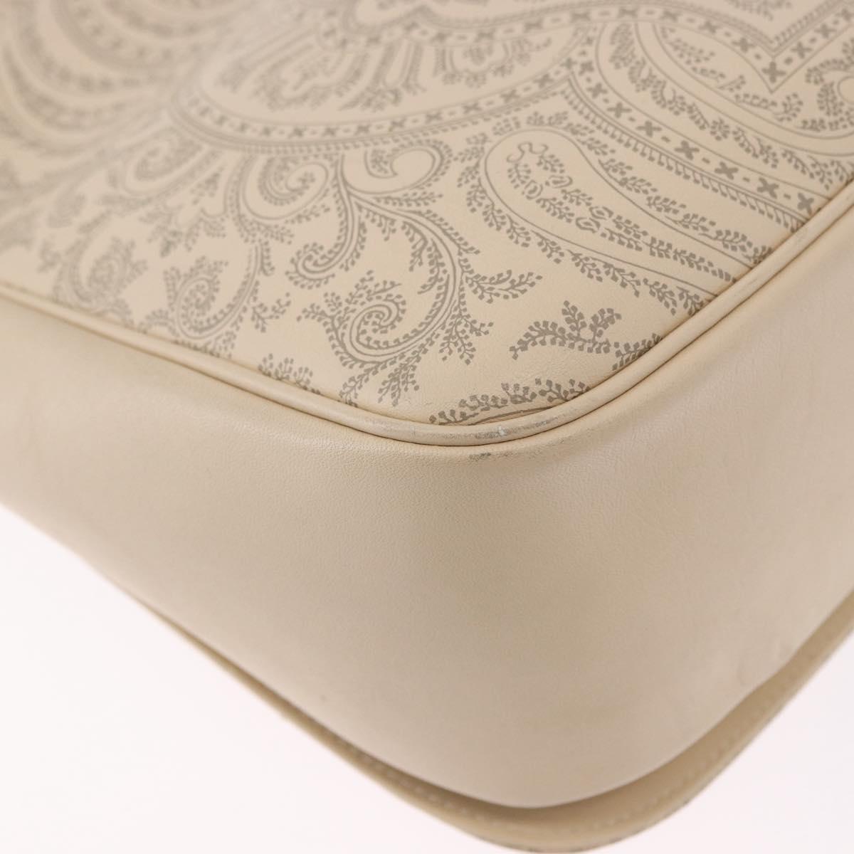 VALENTINO Shoulder Bag Leather 2way Ivory Gold Auth BA14149V