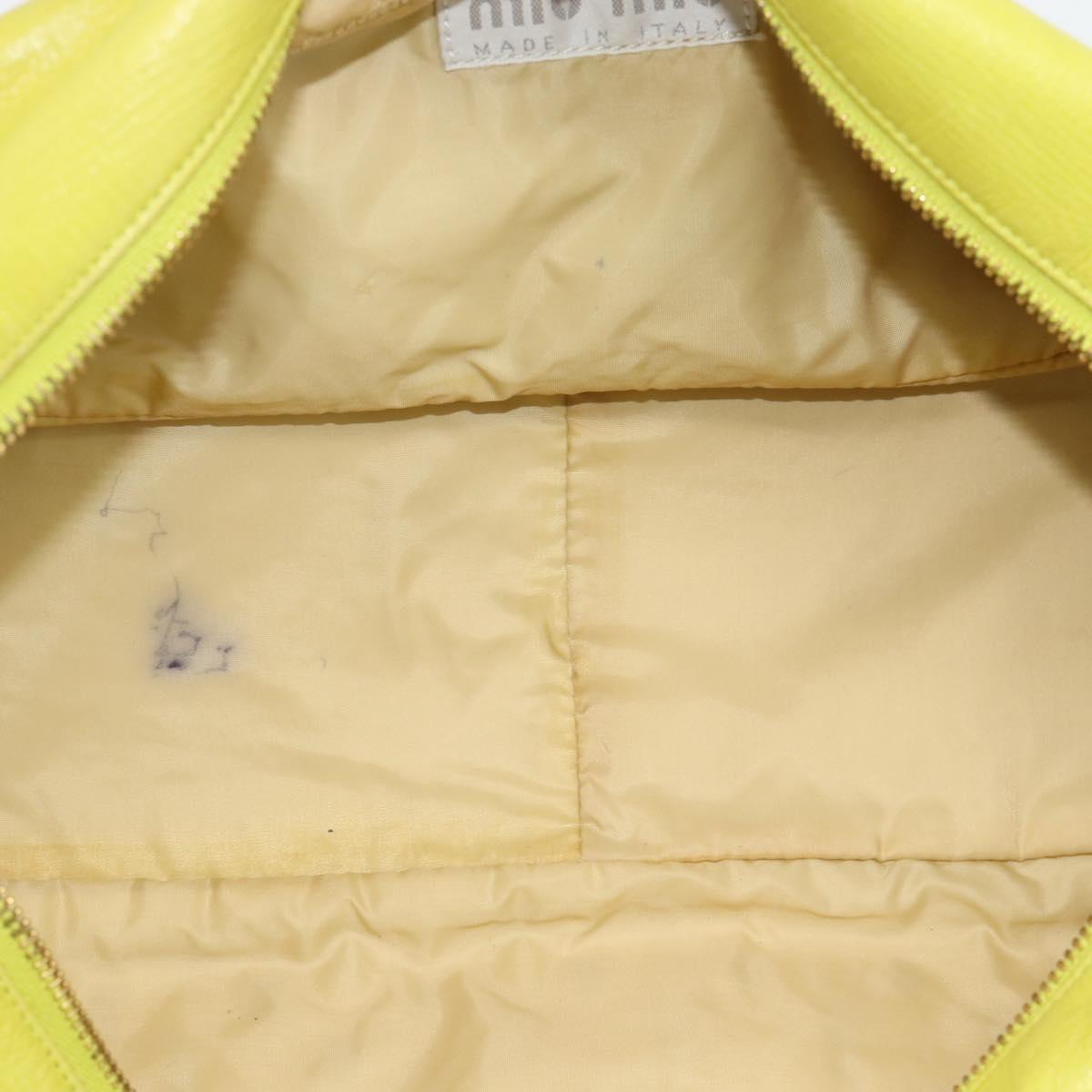 Miu Miu Shoulder Bag Leather LIme Green Gold Auth BA14150