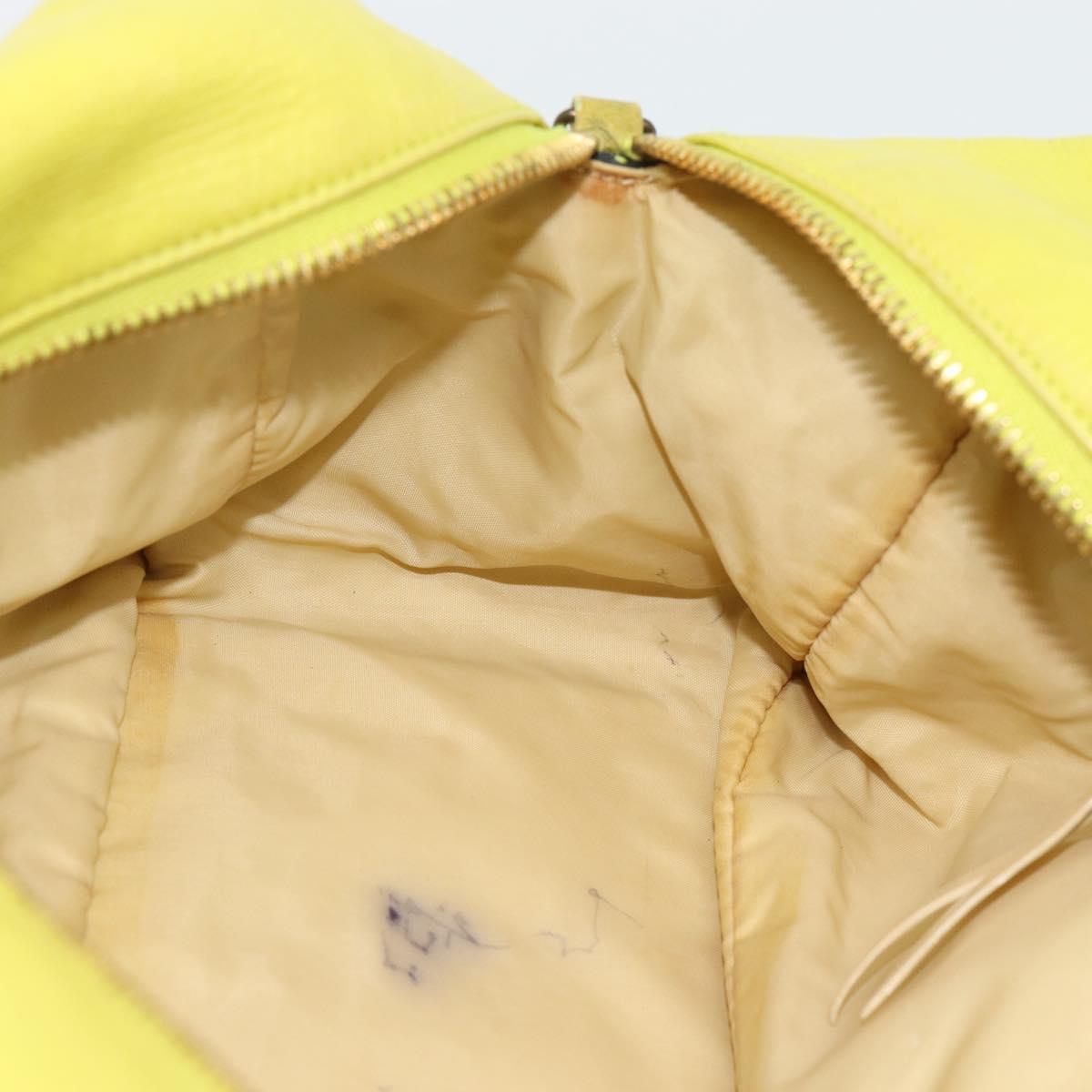 Miu Miu Shoulder Bag Leather LIme Green Gold Auth BA14150