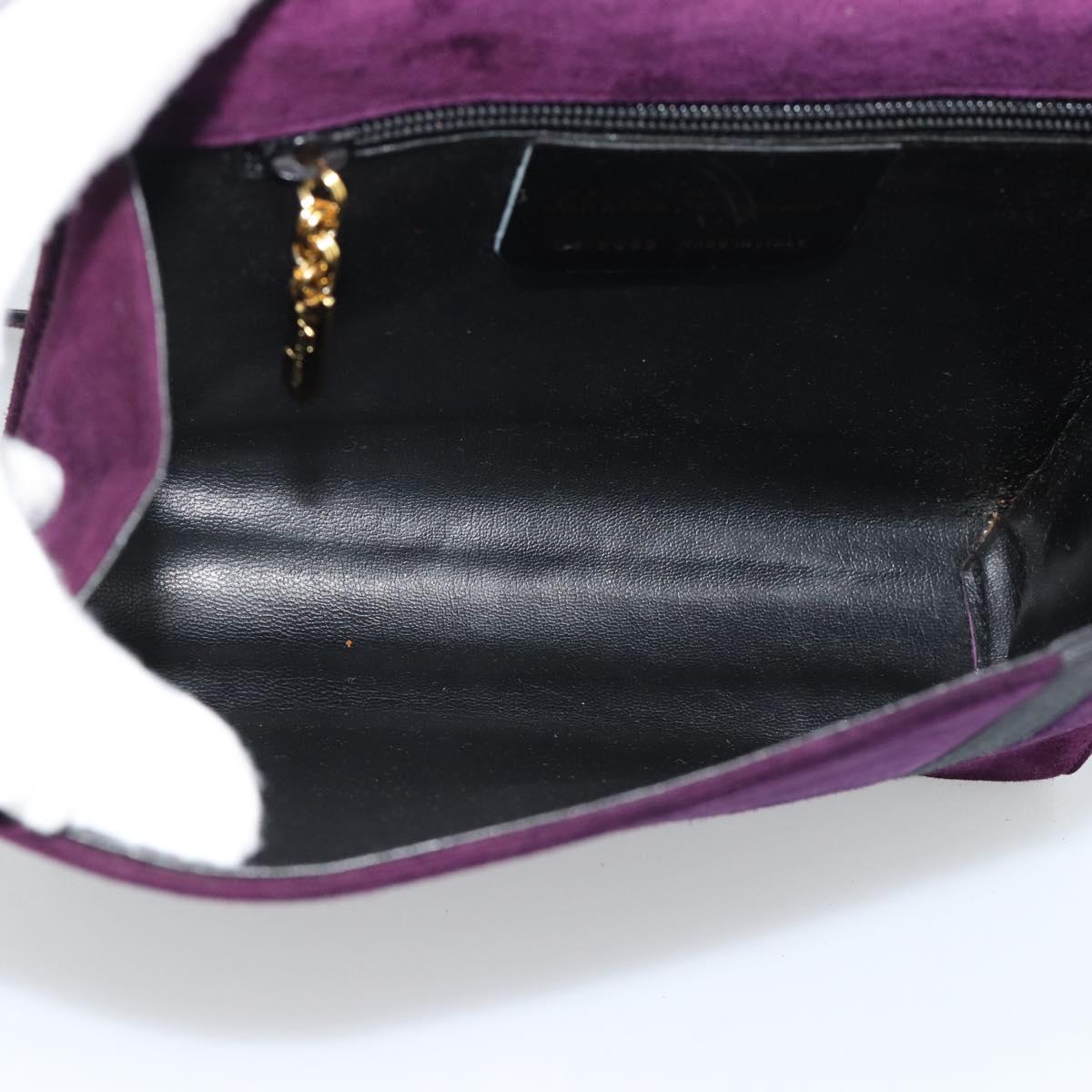Salvatore Ferragamo Vala Shoulder Bag Suede Purple Gold Auth BA14151A