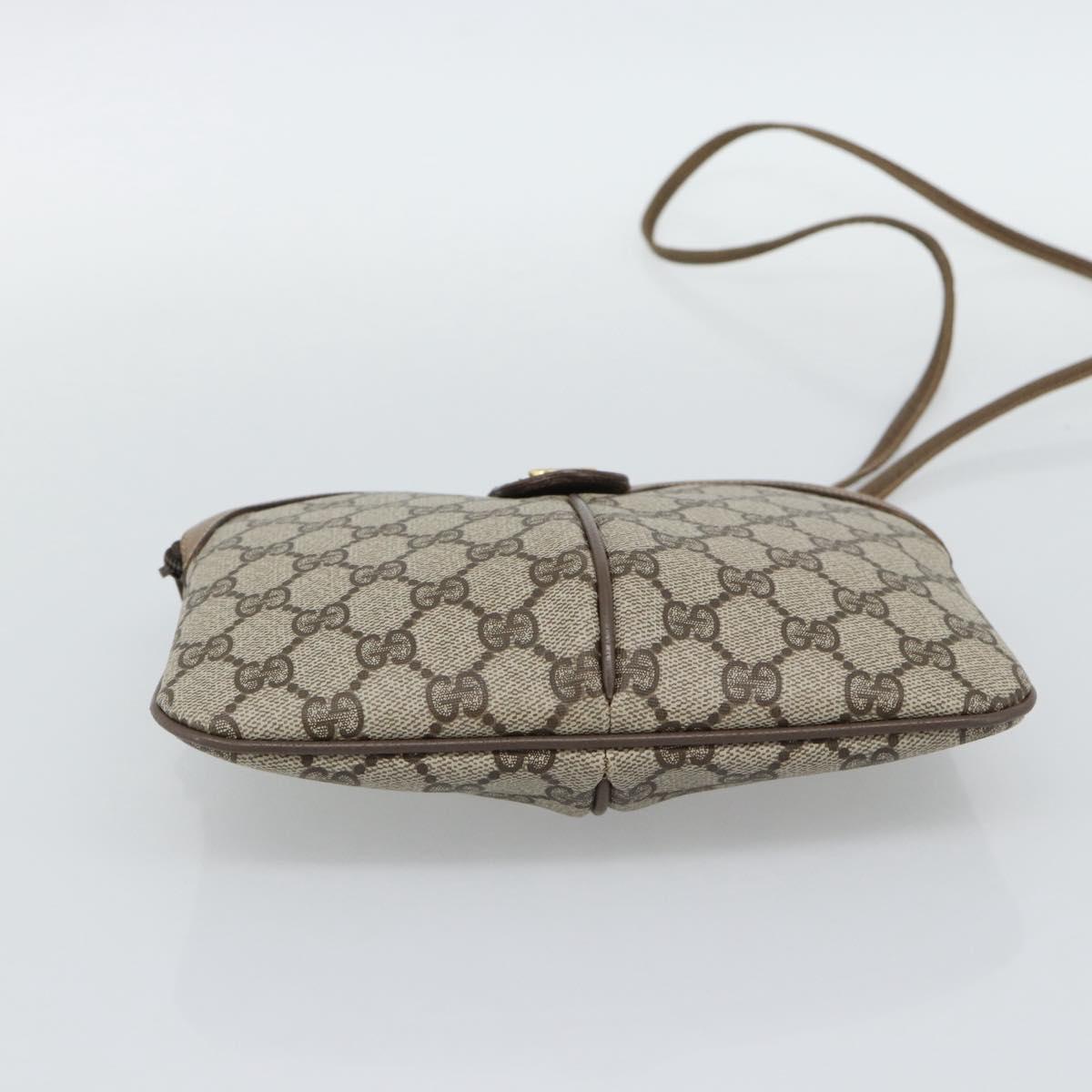 GUCCI GG Supreme Web Sherry Line Bag PVC Beige Gold 98 02 047 Auth BA14152