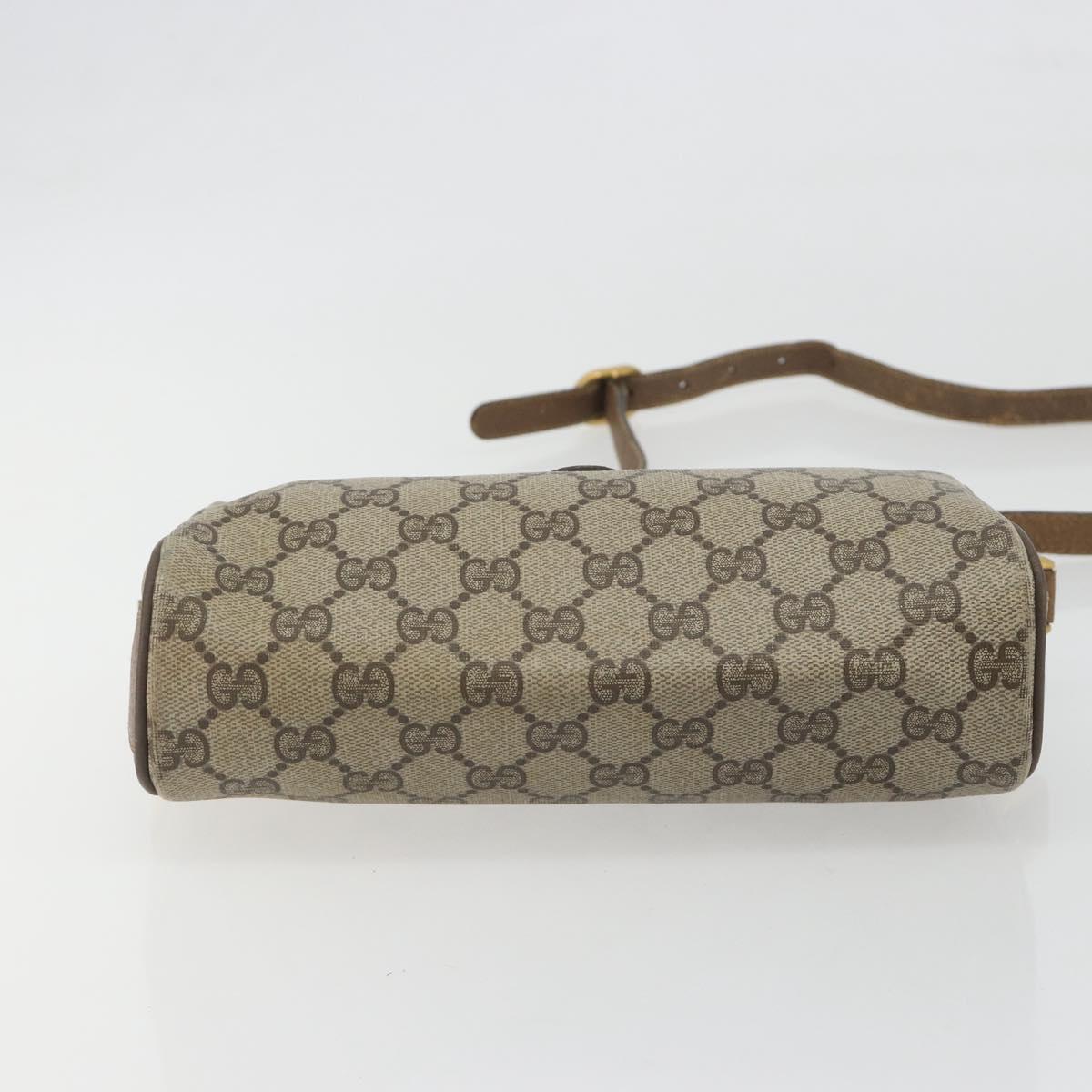 GUCCI GG Supreme Shoulder Bag PVC Leather Beige Gold Tone 89 02 018 Auth BA14153