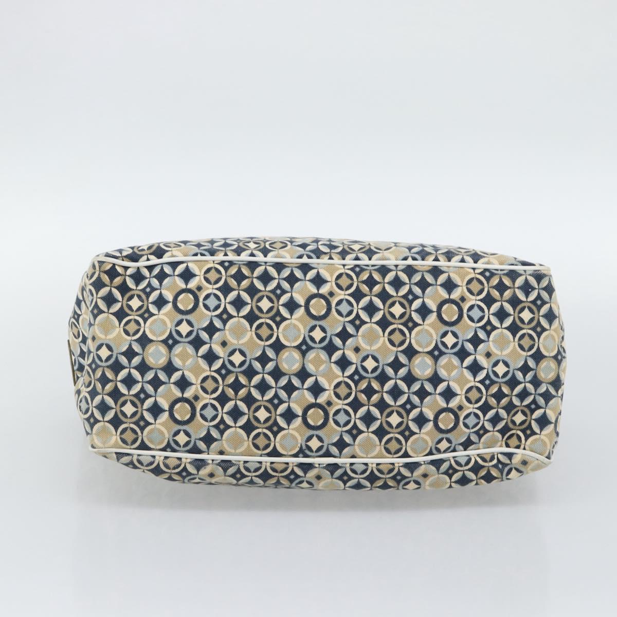 CELINE Boogie Bag Canvas Navy Gold Auth BA14159