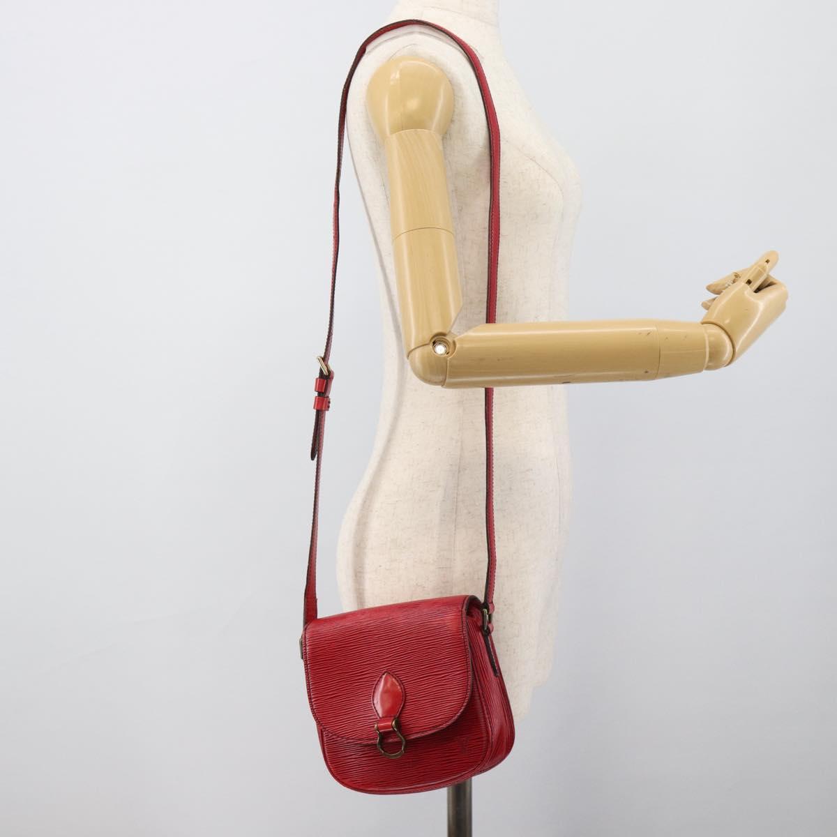LOUIS VUITTON Epi Saint Cloud PM Shoulder Bag Red M52217 LV Auth BA14161
