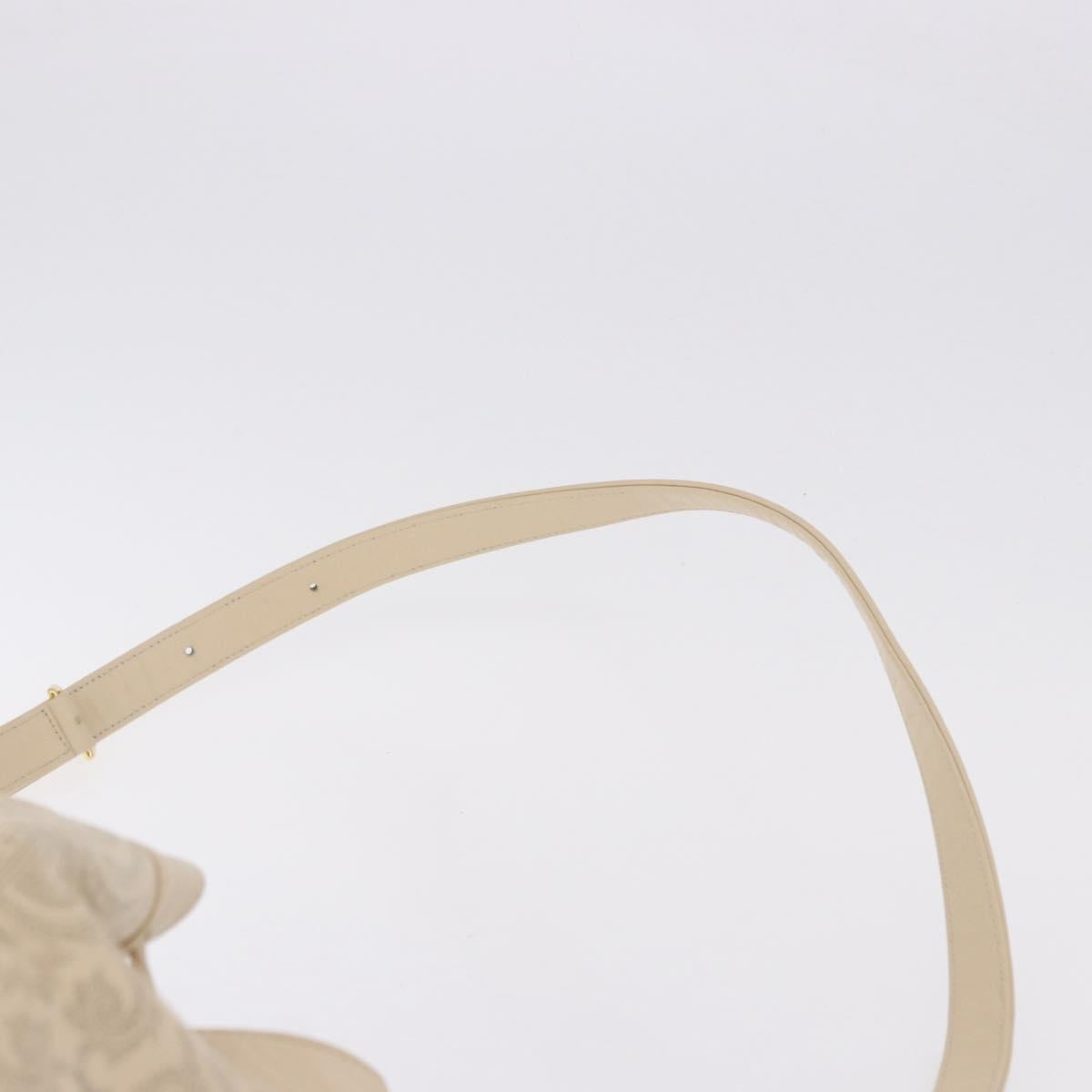 VALENTINO Drawstring Shoulder Bag Leather Ivory Auth BA14162V