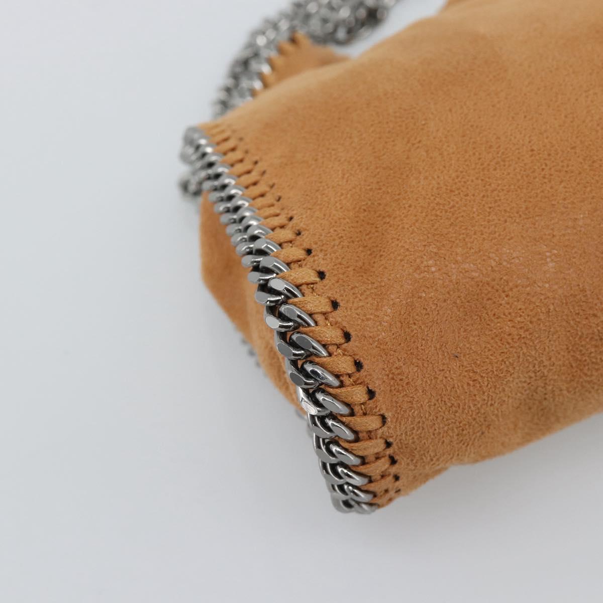 Stella MacCartney Chain Falabella Shoulder Bag Suede Brown Silver Auth BA14164A