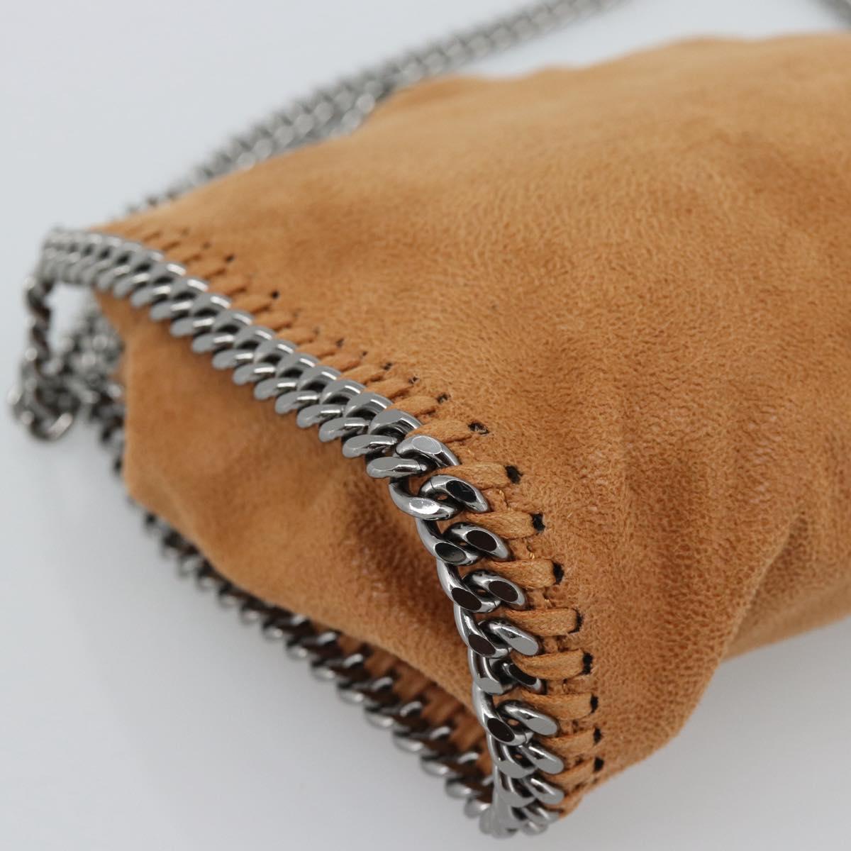 Stella MacCartney Chain Falabella Shoulder Bag Suede Brown Silver Auth BA14164A