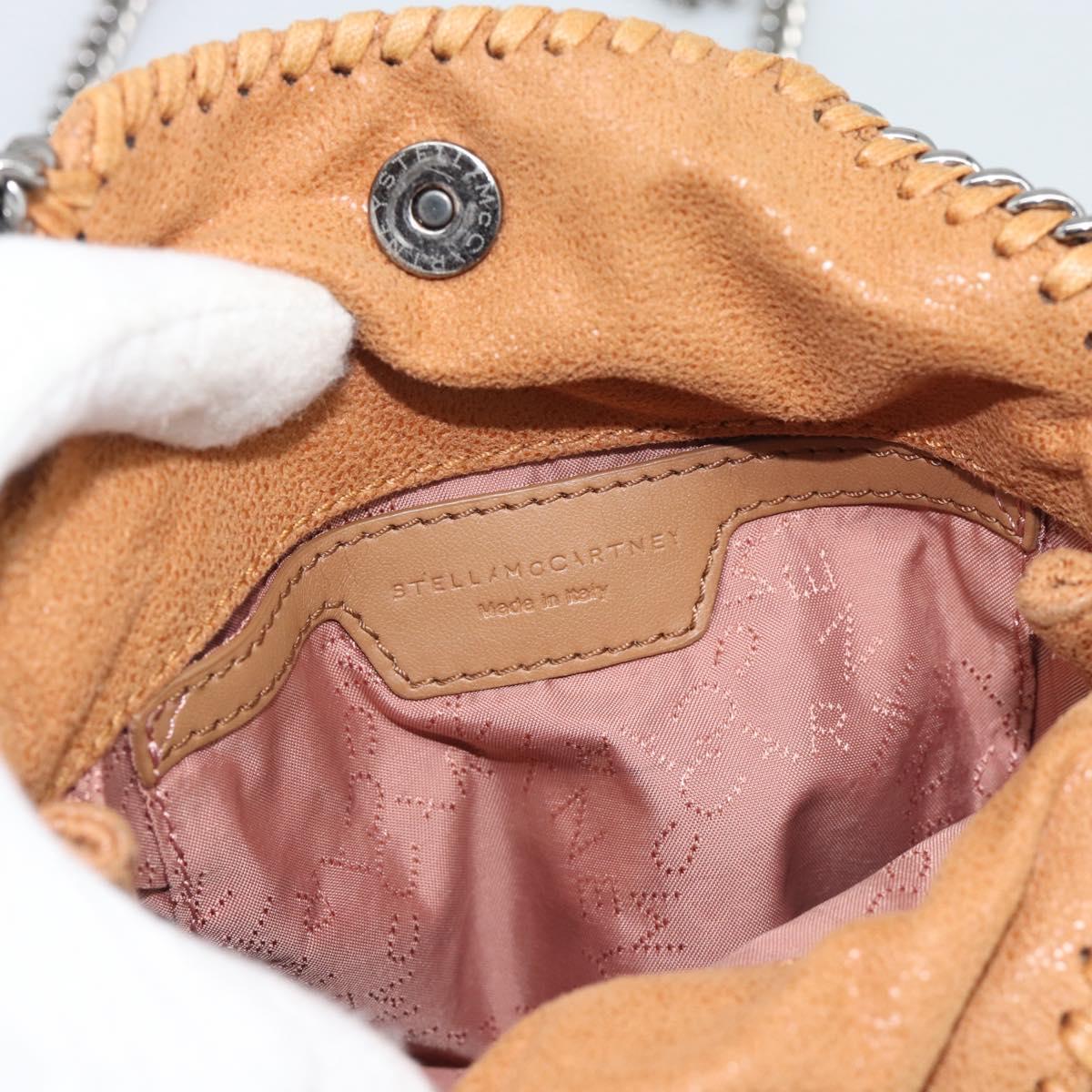 Stella MacCartney Chain Falabella Shoulder Bag Suede Brown Silver Auth BA14164A