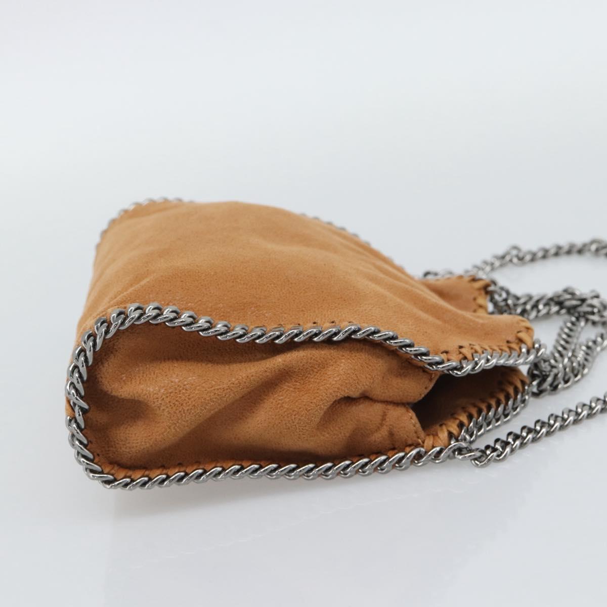 Stella MacCartney Chain Falabella Shoulder Bag Suede Brown Silver Auth BA14164A