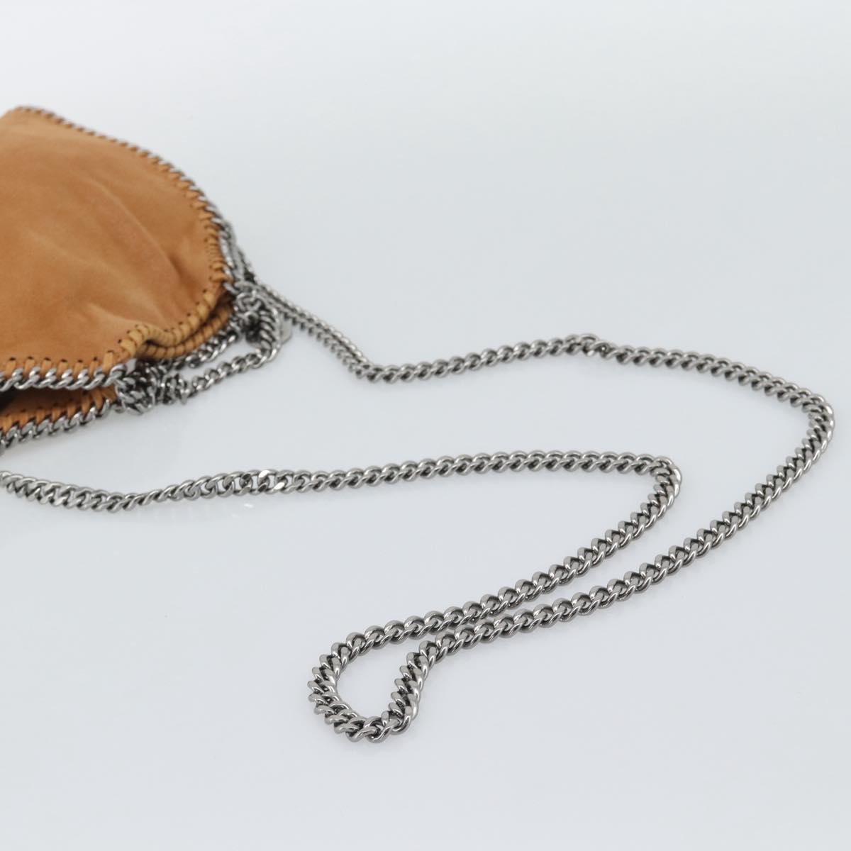 Stella MacCartney Chain Falabella Shoulder Bag Suede Brown Silver Auth BA14164A