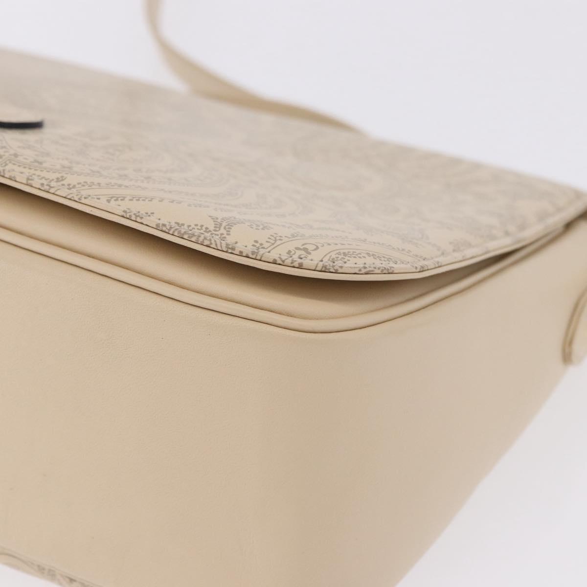 VALENTINO Shoulder Bag Leather 2way Ivory Gold Tone Auth BA14166V