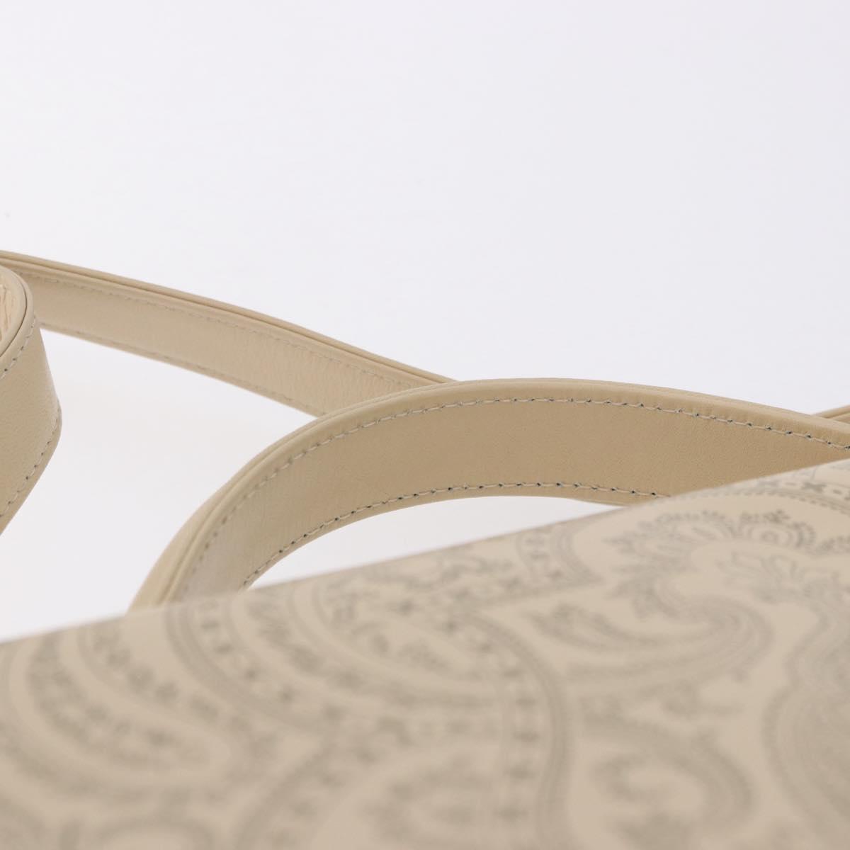 VALENTINO Shoulder Bag Leather 2way Ivory Gold Tone Auth BA14166V