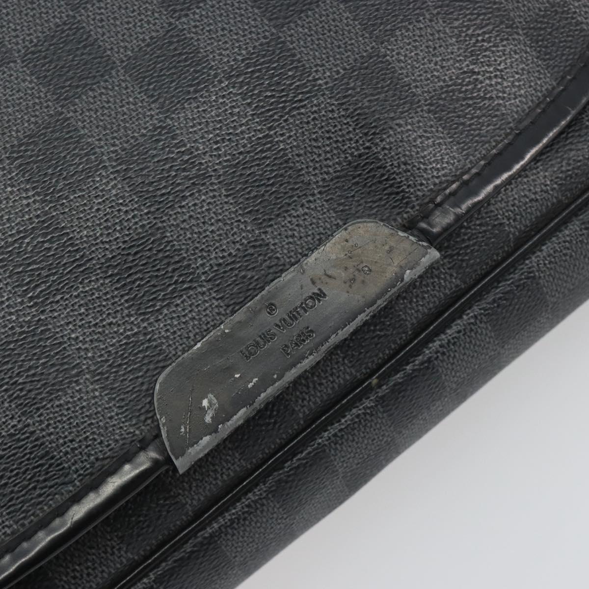 LOUIS VUITTON Damier Grafitte Daniel MM Shoulder Bag N58029 LV Auth BA14176A