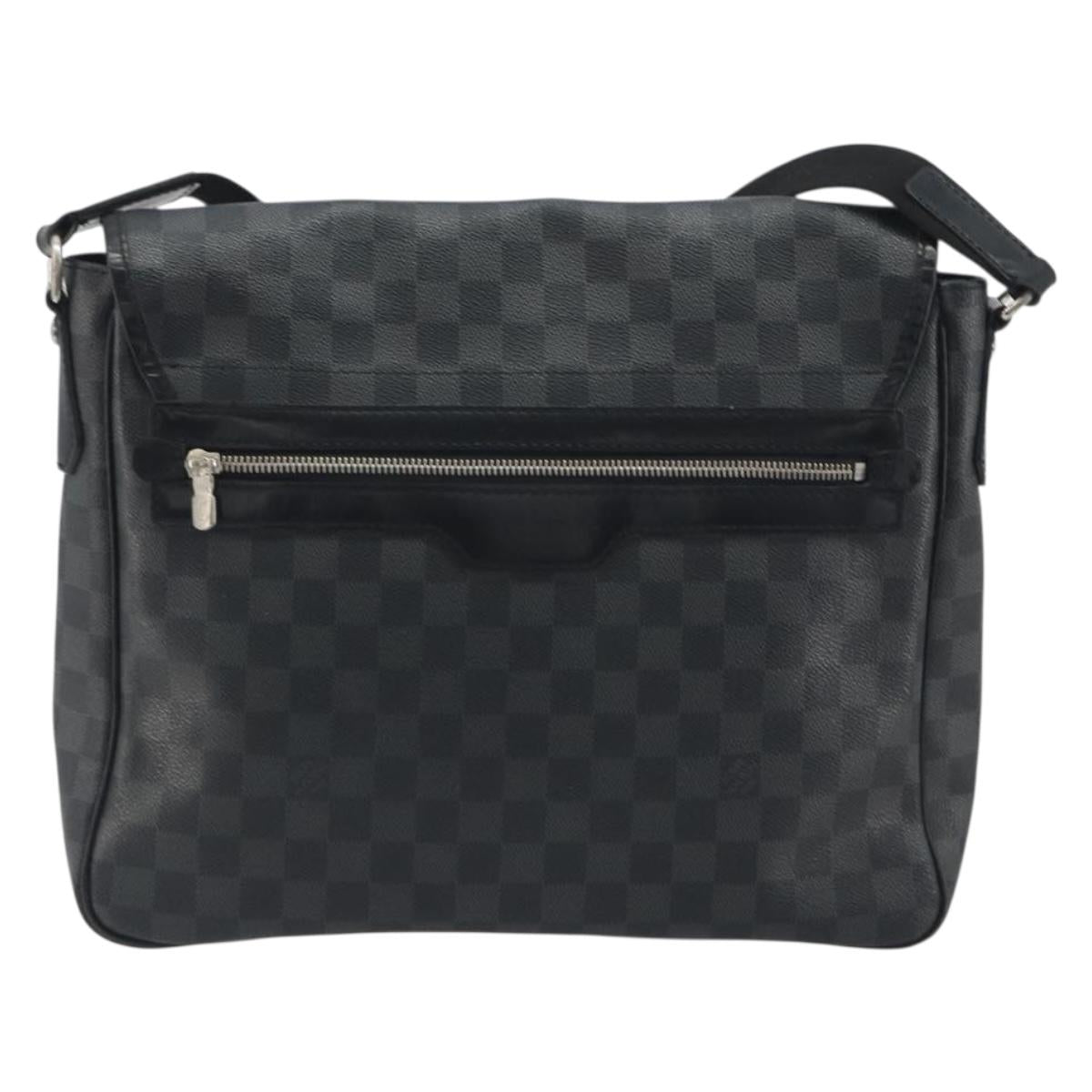 LOUIS VUITTON Damier Grafitte Daniel MM Shoulder Bag N58029 LV Auth BA14176A