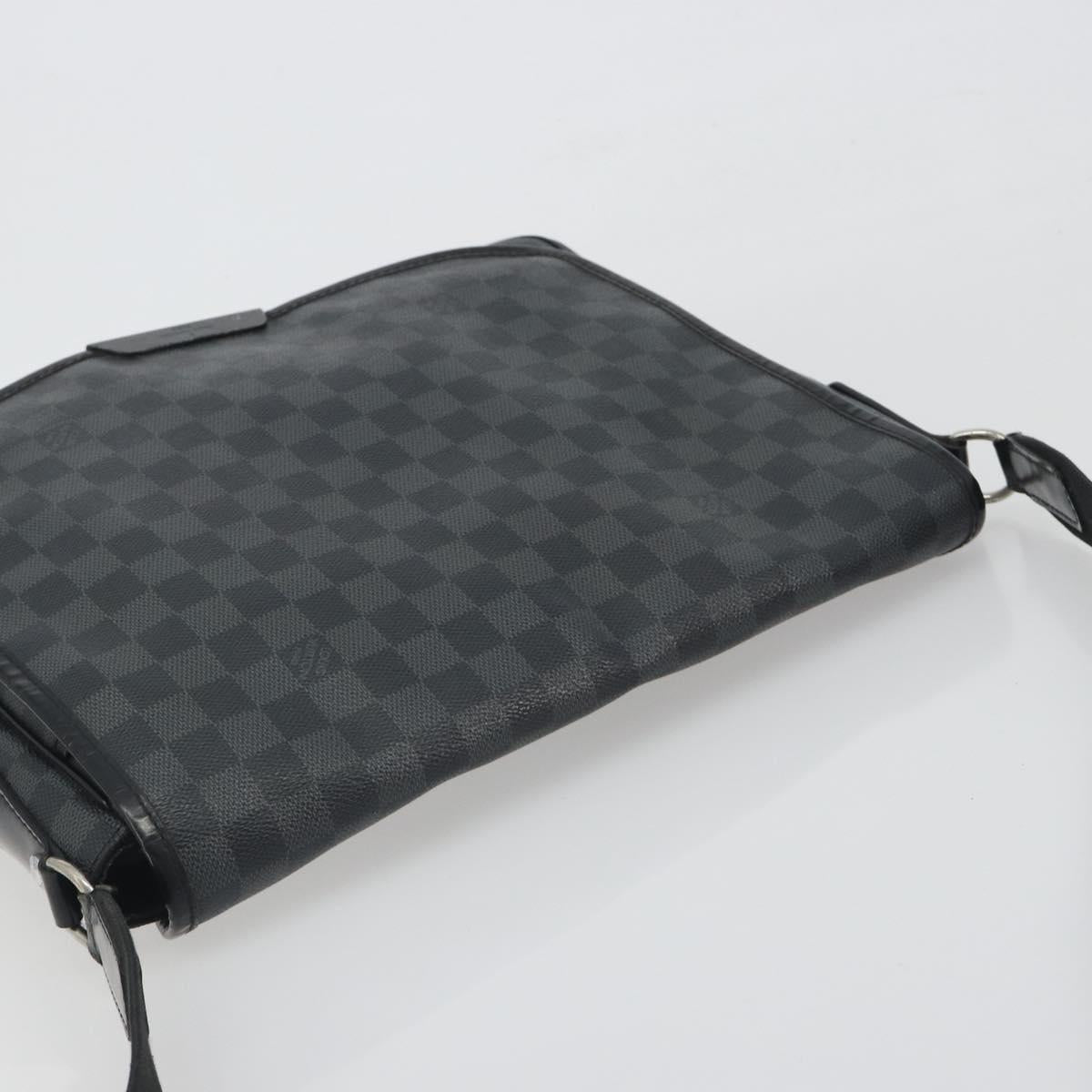 LOUIS VUITTON Damier Grafitte Daniel MM Shoulder Bag N58029 LV Auth BA14176A