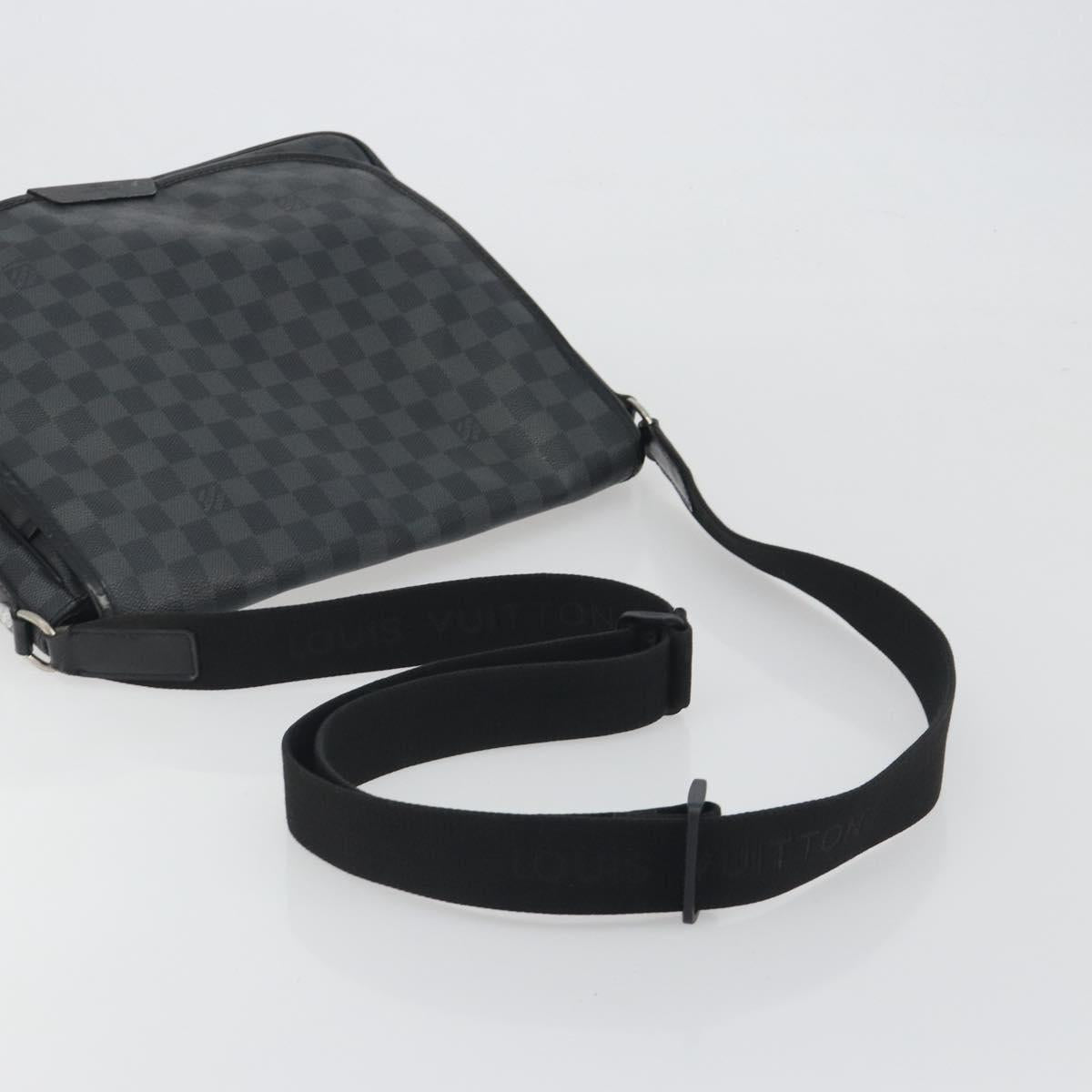 LOUIS VUITTON Damier Grafitte Daniel MM Shoulder Bag N58029 LV Auth BA14176A
