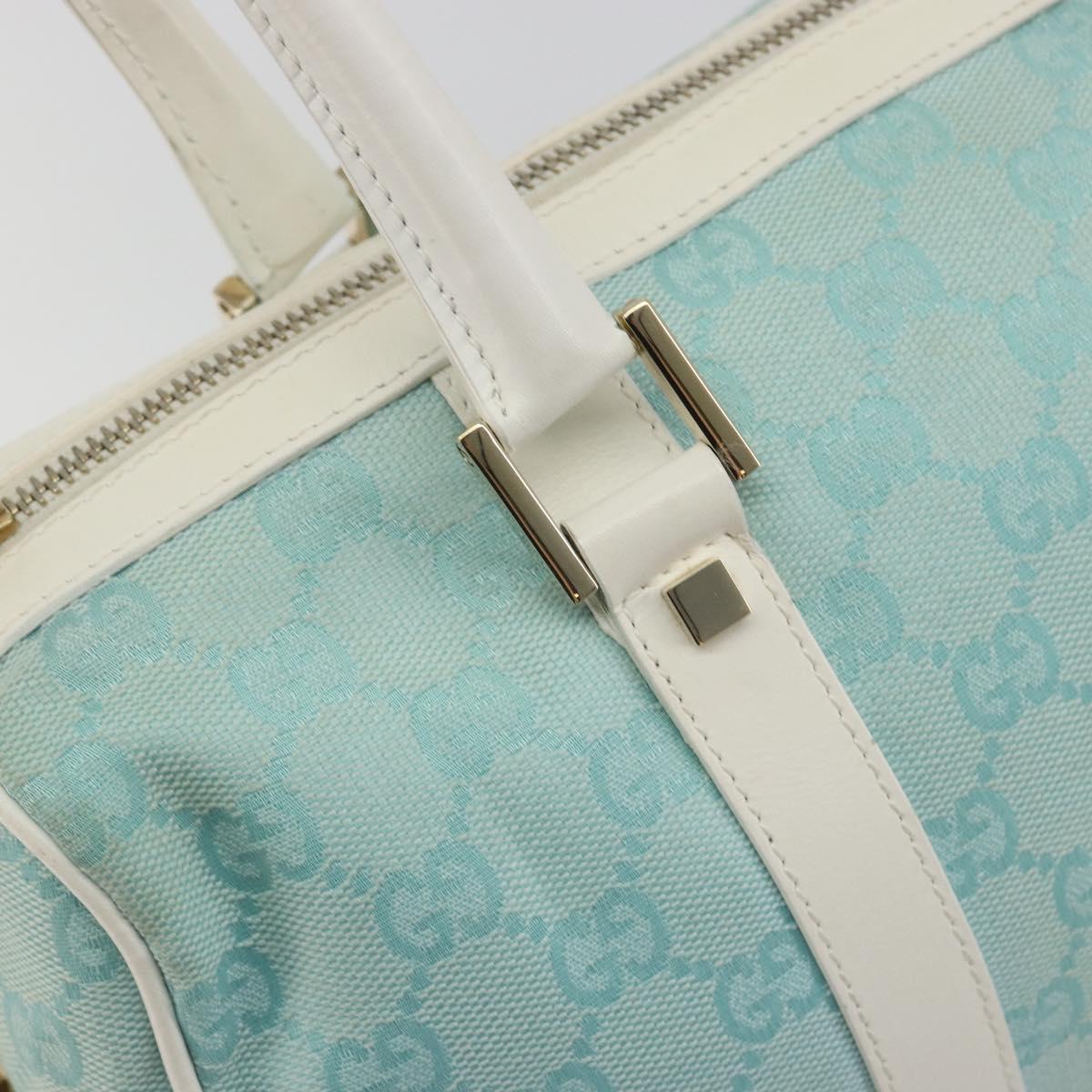 GUCCI GG Canvas Hand Bag Light Blue Gold 000 0851 Auth BA14180A