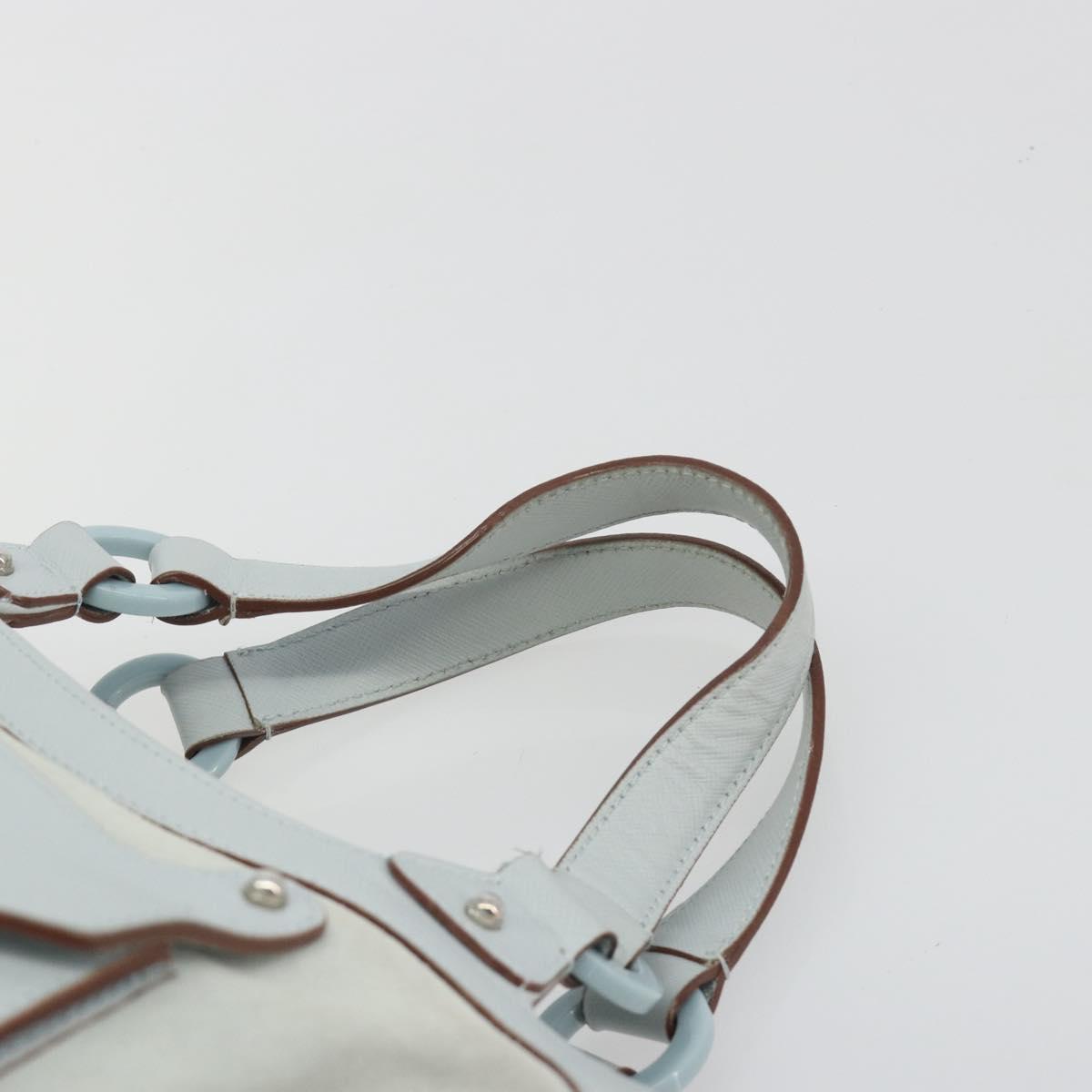 Salvatore Ferragamo Gancini Hand Bag Suede Light Blue Silver Auth BA14181