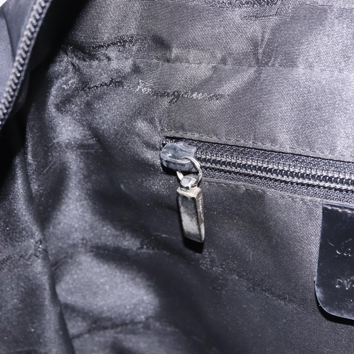 Salvatore Ferragamo Hand Bag Canvas Black Silver Auth BA14183