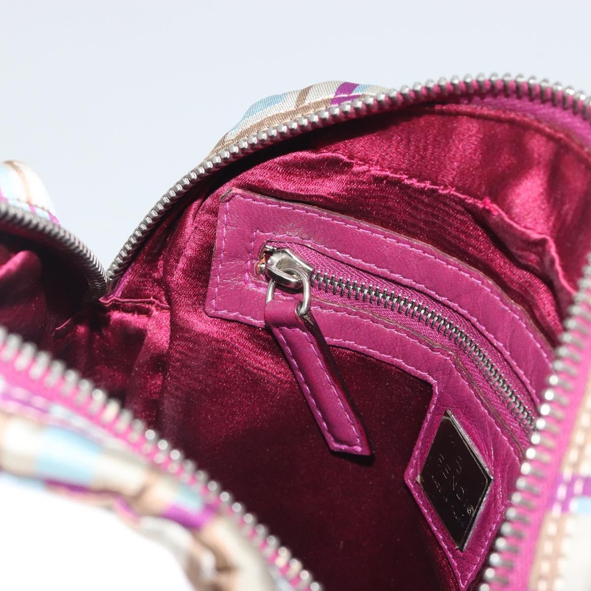 FENDI Zucca Canvas Shoulder Bag Purple Silver Auth BA14184