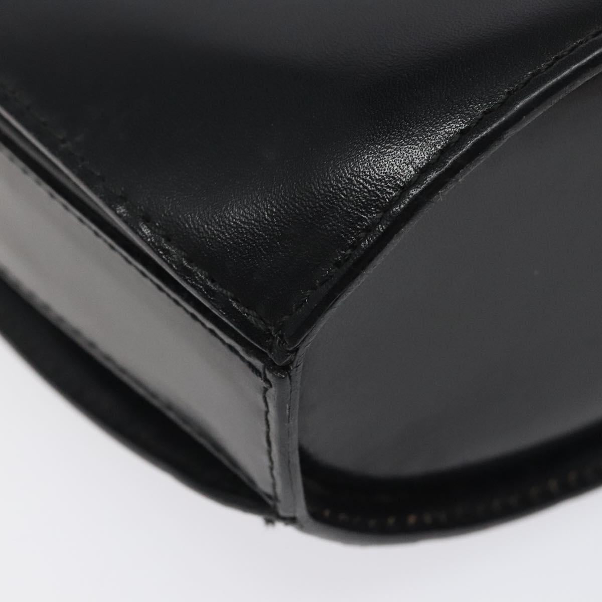 BALLY Shoulder Bag Leather Black Gold Auth BA1419