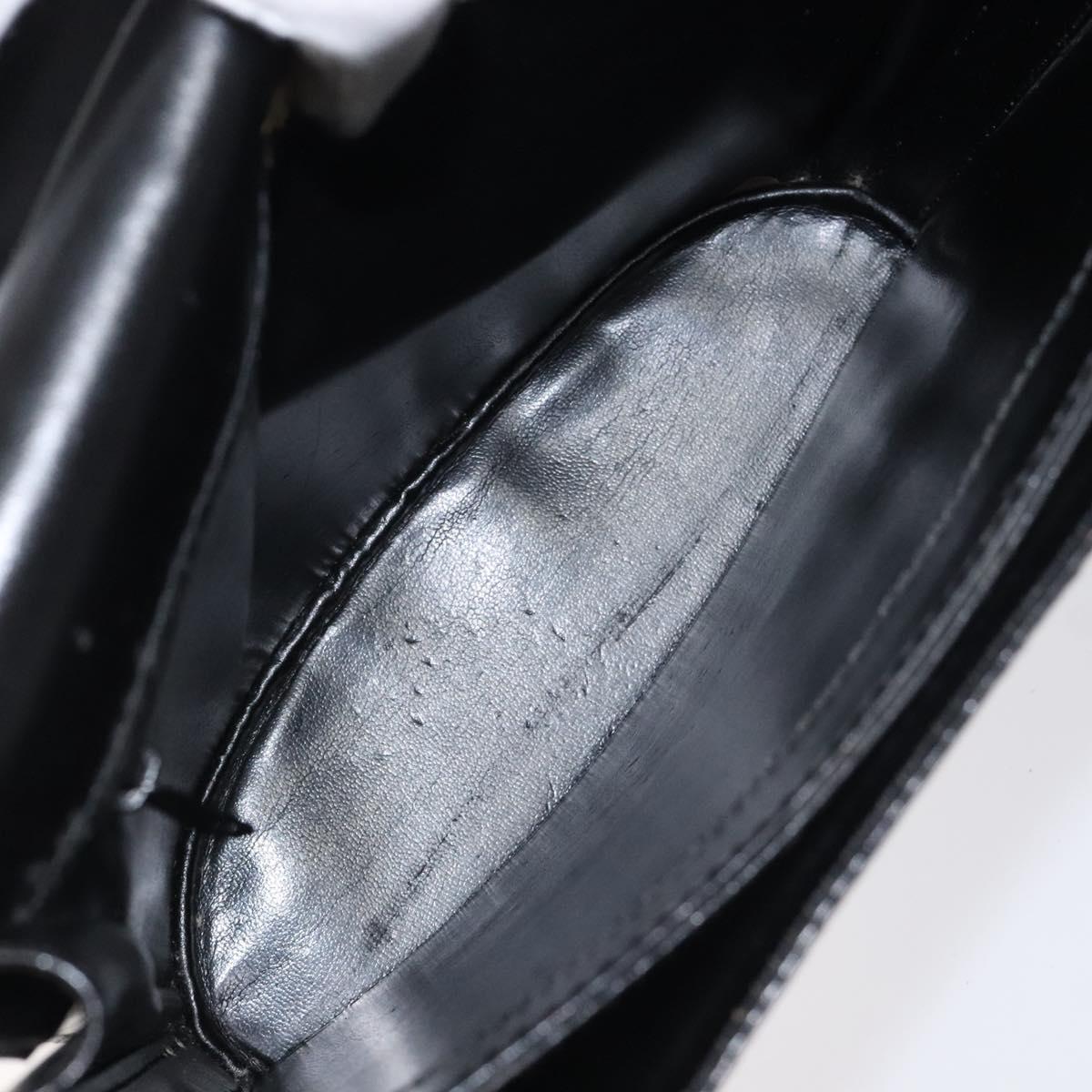 BALLY Shoulder Bag Leather Black Gold Auth BA1419
