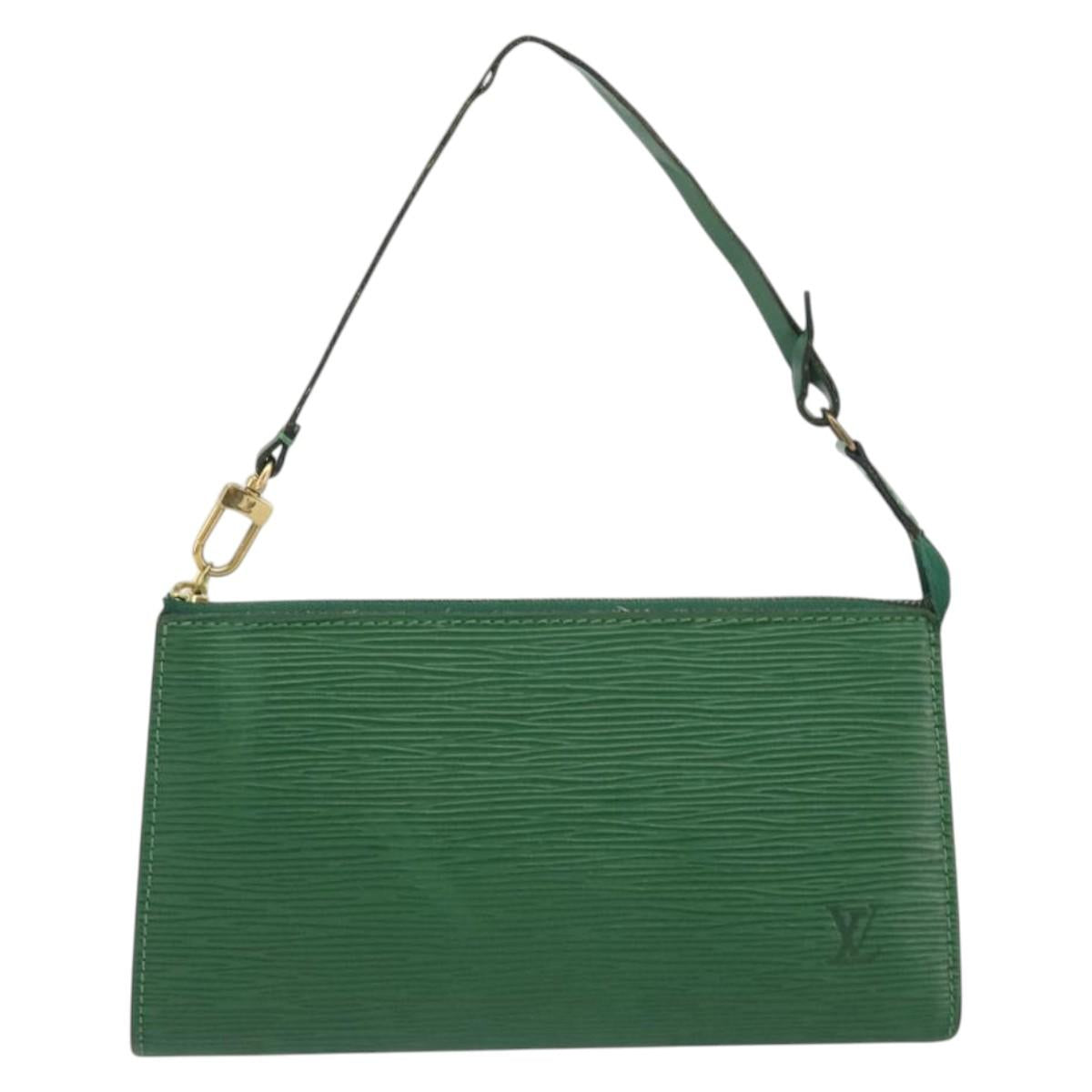 LOUIS VUITTON Epi Pochette Accessoires Accessory Pouch Green M52984 Auth BA14192