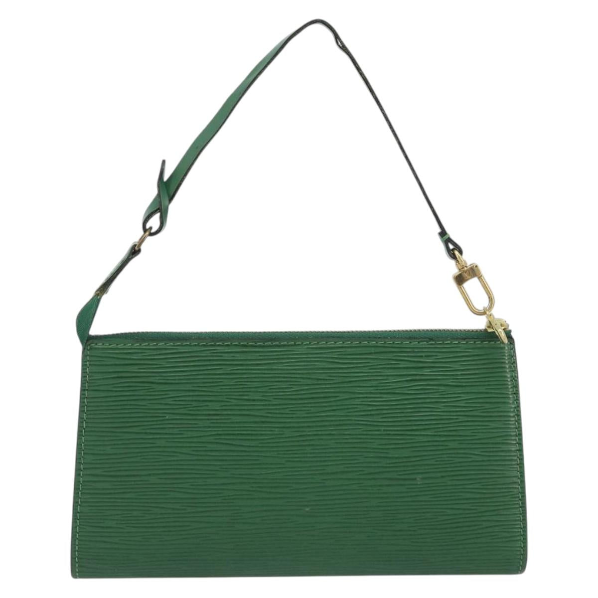LOUIS VUITTON Epi Pochette Accessoires Accessory Pouch Green M52984 Auth BA14192