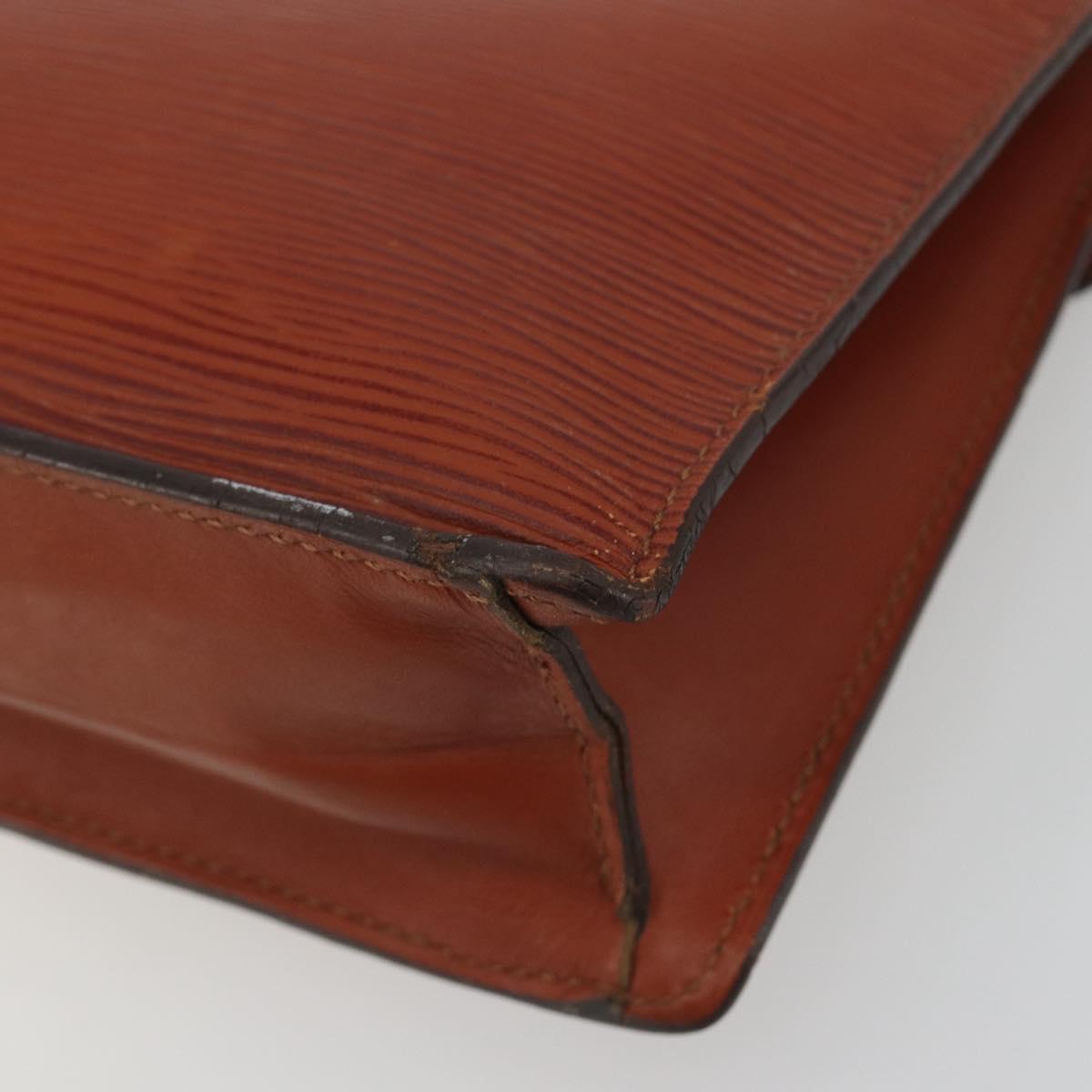 LOUIS VUITTON Epi Sellier Dragonne Clutch Bag Brown M52613 LV Auth BA14195