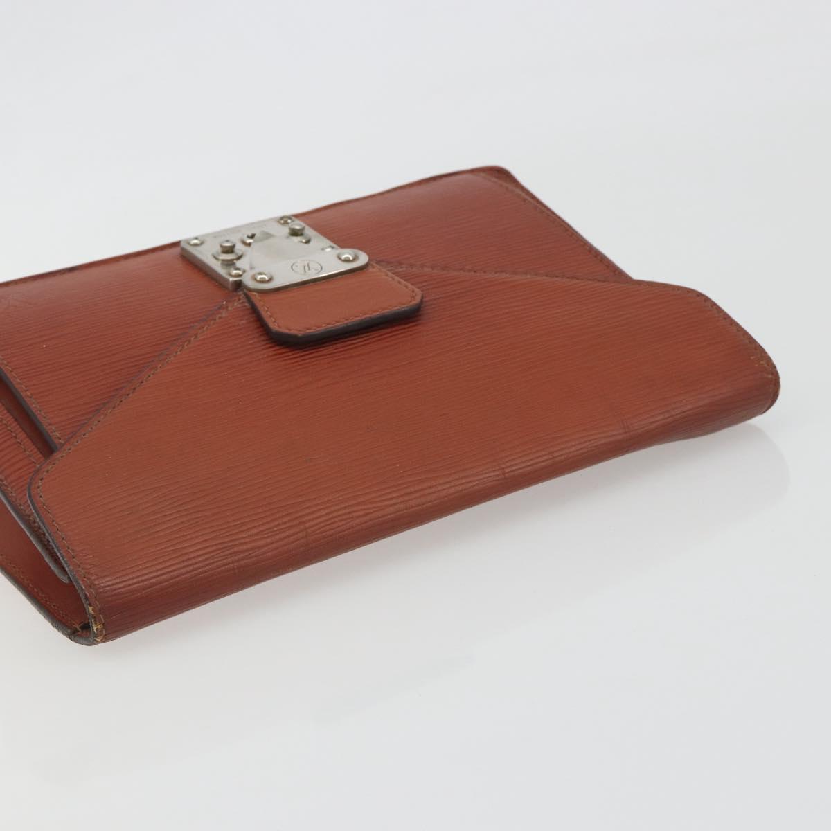 LOUIS VUITTON Epi Sellier Dragonne Clutch Bag Brown M52613 LV Auth BA14195