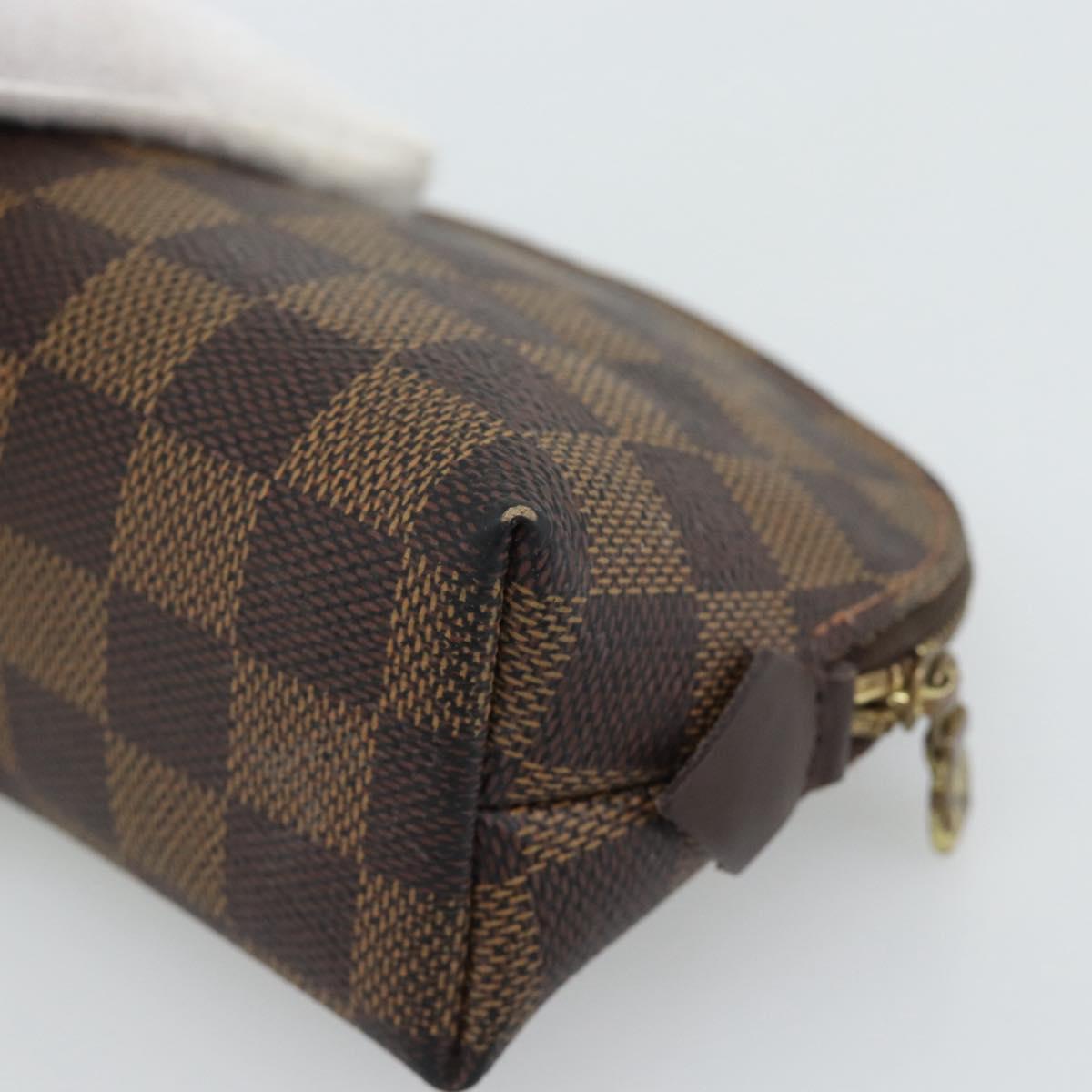 LOUIS VUITTON Damier Ebene Pochette Cosmetic PM Pouch N47516 LV Auth BA14196