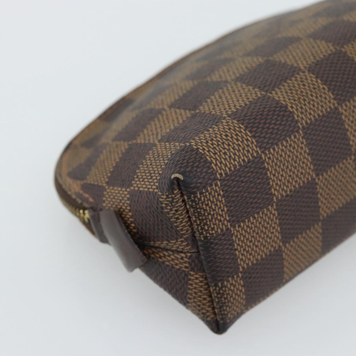 LOUIS VUITTON Damier Ebene Pochette Cosmetic PM Pouch N47516 LV Auth BA14196