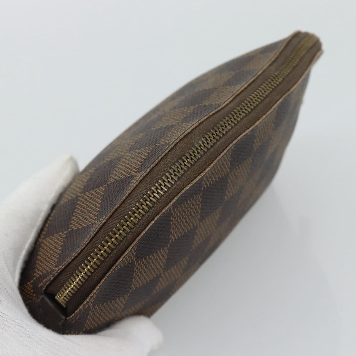 LOUIS VUITTON Damier Ebene Pochette Cosmetic PM Pouch N47516 LV Auth BA14196