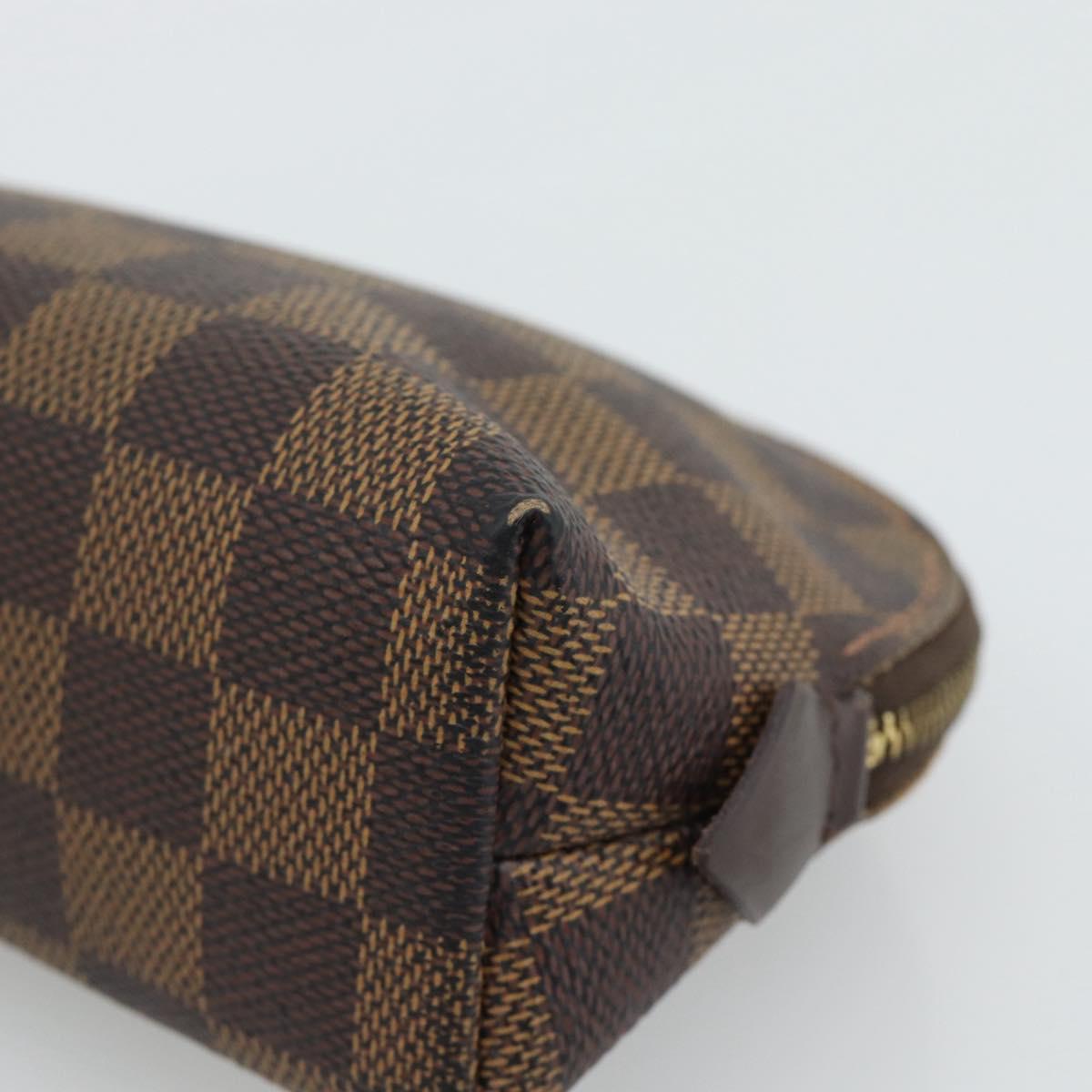 LOUIS VUITTON Damier Ebene Pochette Cosmetic PM Pouch N47516 LV Auth BA14196