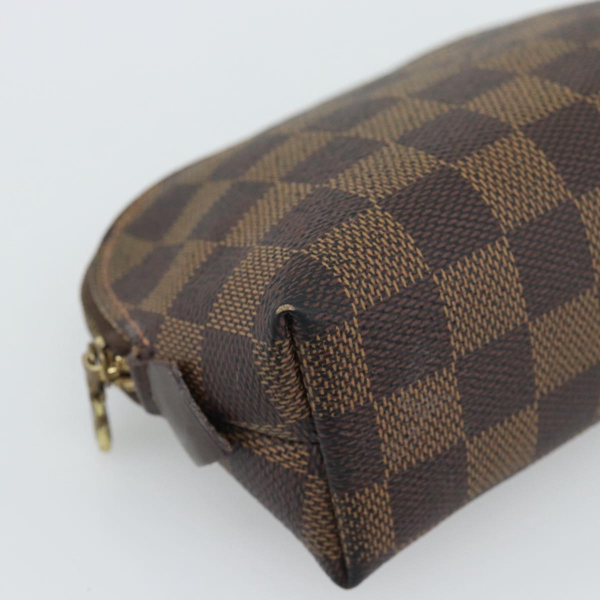 LOUIS VUITTON Damier Ebene Pochette Cosmetic PM Pouch N47516 LV Auth BA14196