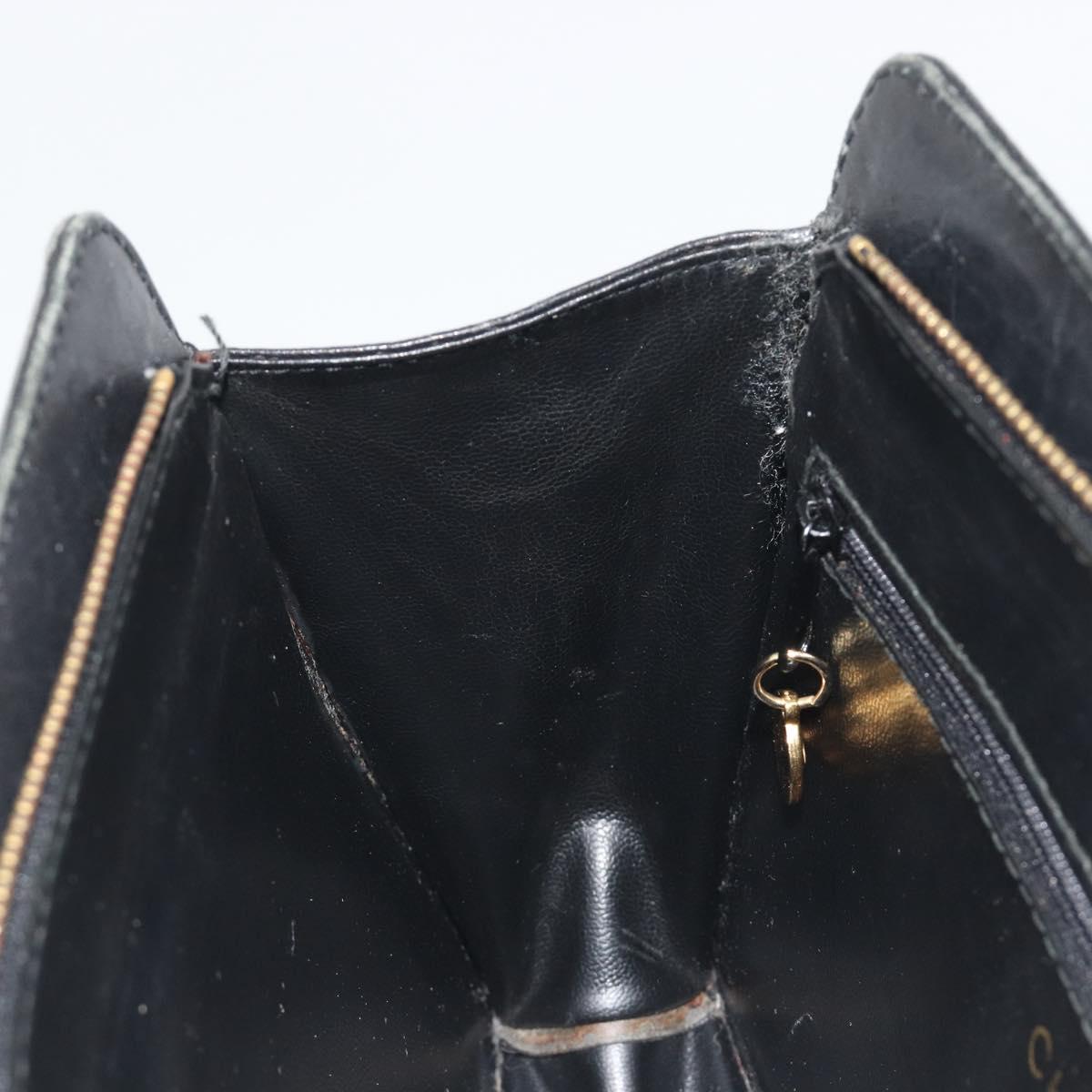 CHANEL Matelasse Chain Shoulder Bag Lamb Skin Black Gold CC Auth BA14203A