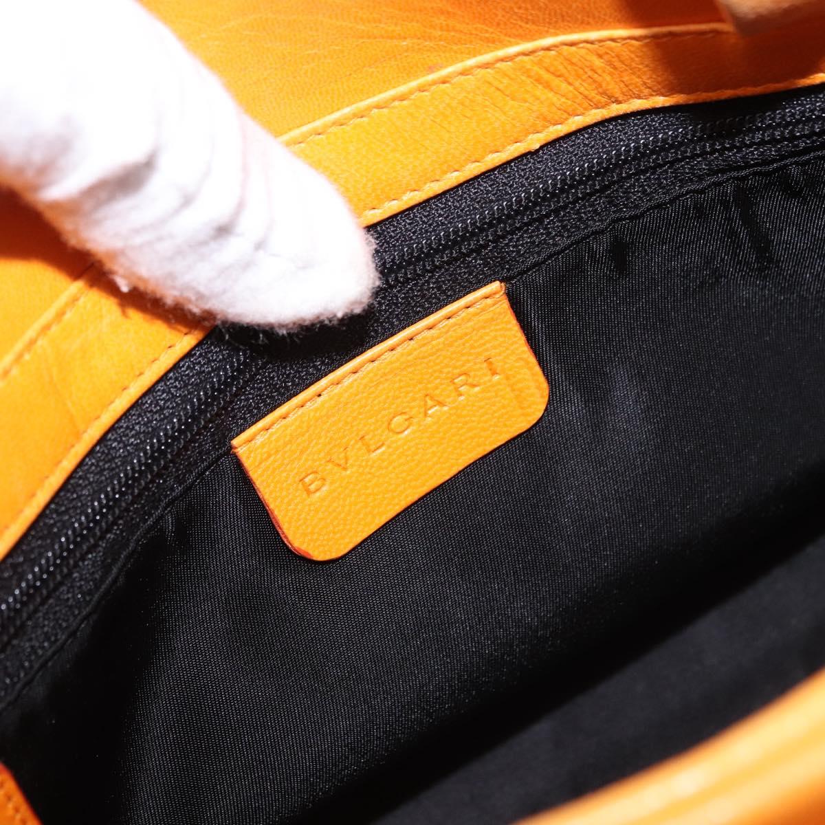 BVLGARI Logo Mania Tote Bag Nylon Black Orange Auth BA14208